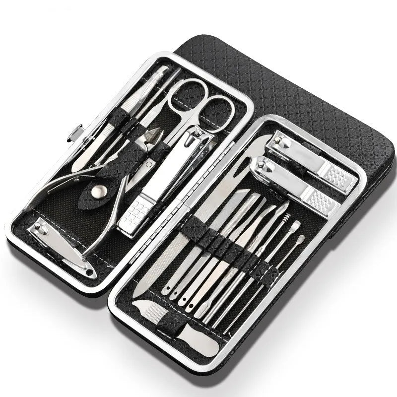 LuxeTools - Set professionale da 19 pezzi in acciaio inossidabile per tagliare le unghie - - clipper nail clipper nail clipper set - Concept Palermo