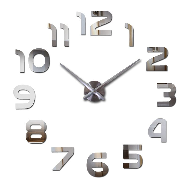 Grande orologio da parete in acrilico 3D | Modern Time Display - Aggiunge un design elegante e profondità al tuo spazio - argento - wall clocks - Concept Palermo