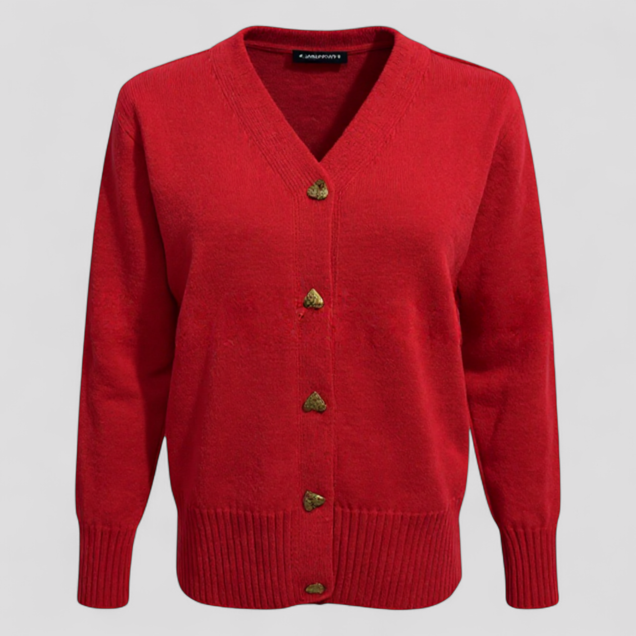 Doretta | Pullover Donna in Lana Pura con Bottoni - Rosso - abbigliamento donna bottoni casual comfort H-line inverno lana maniche lunghe pullover stile - Concept Palermo