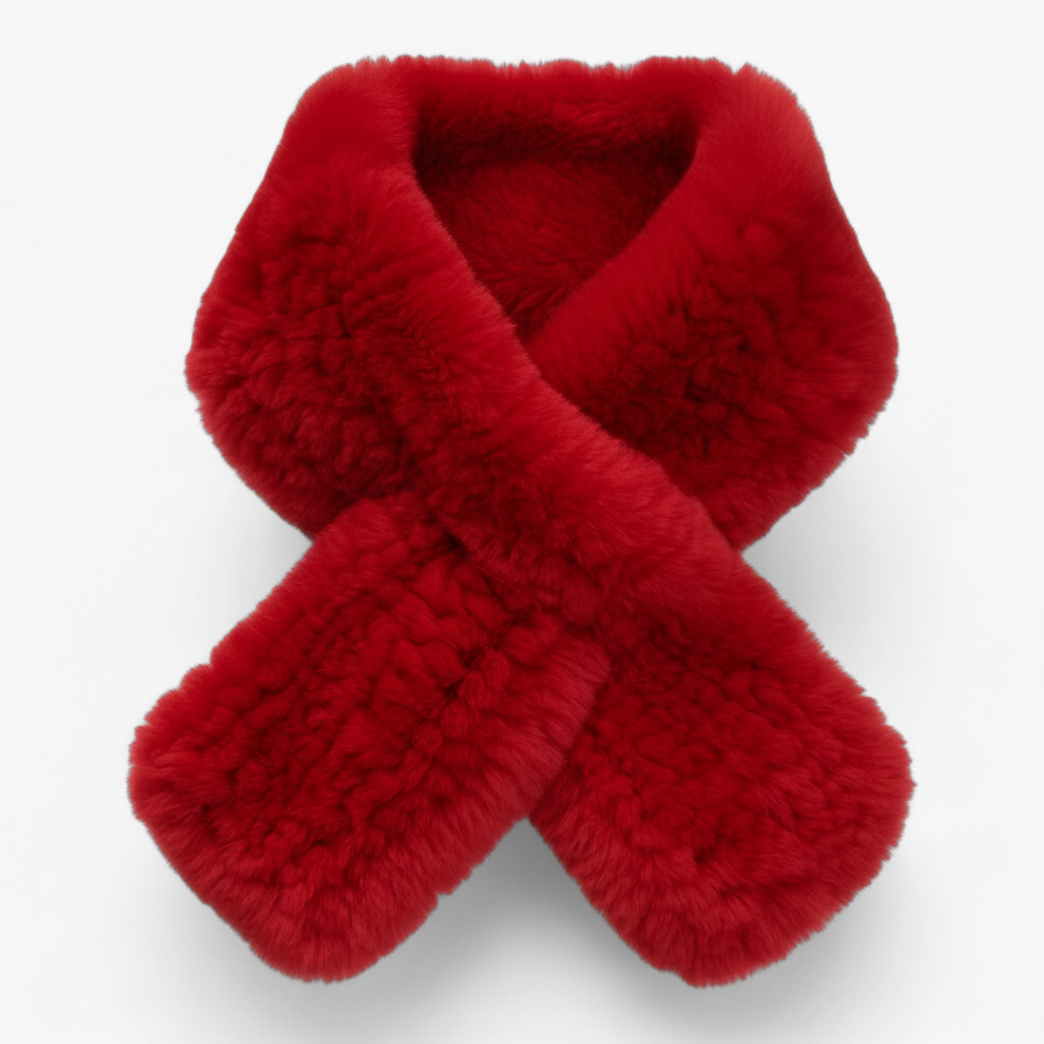 Arabella | Sciarpa di Pelliccia per Donne Elegante - Rosso Lunghezza 88cm - accessorio elegante moda invernale pelliccia di coniglio rex sciarpa calda sciarpa corta sciarpa di lusso sciarpa di pelliccia sciarpa invernale sciarpa naturale - Concept Palermo