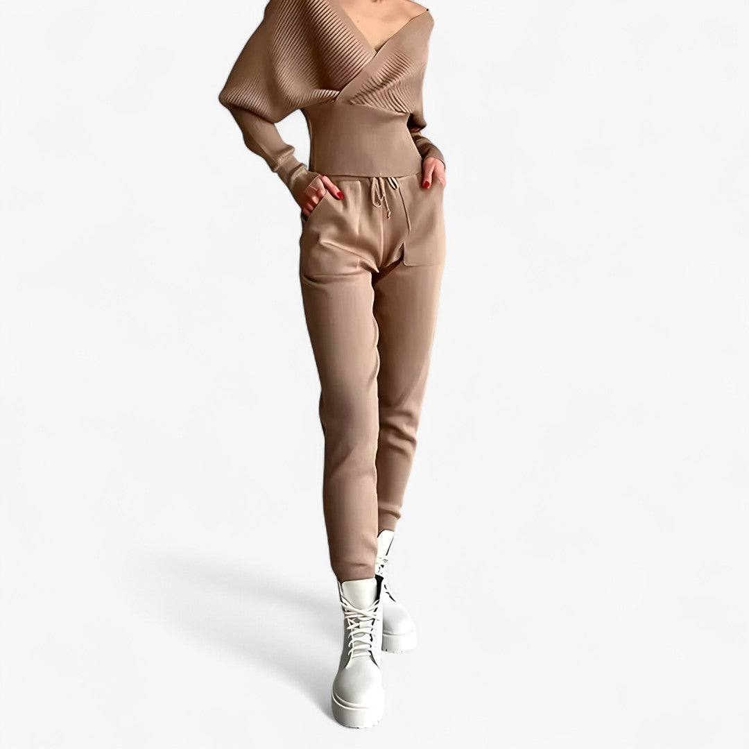 Leila | Completo in maglia a coste in stile moderno - - outfit set - Concept Palermo