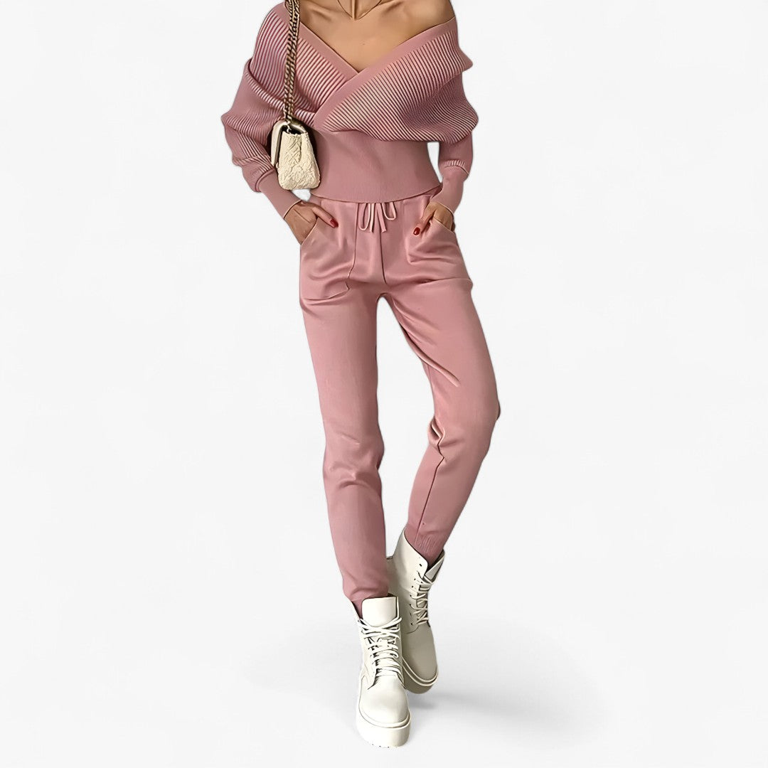 Leila | Completo in maglia a coste in stile moderno - - outfit set - Concept Palermo