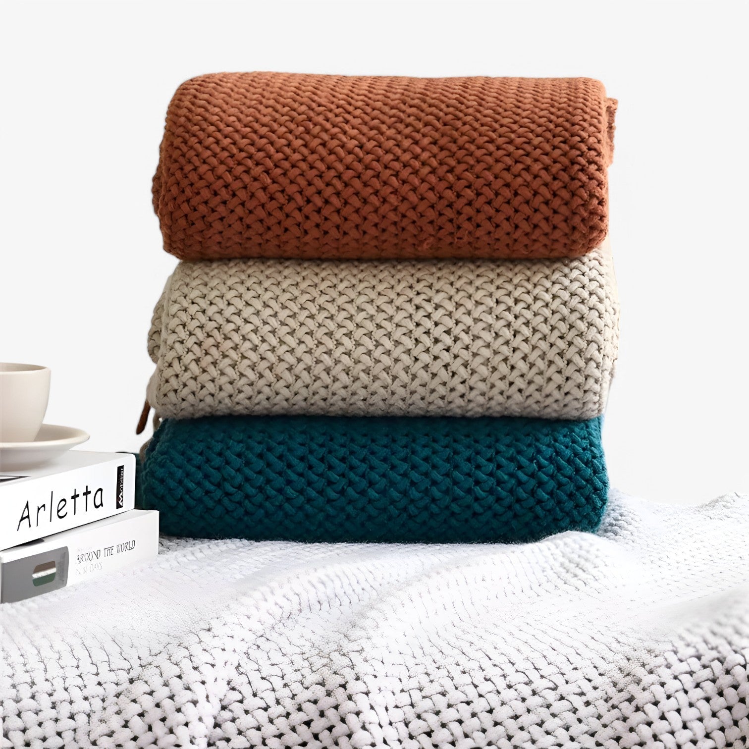 Chiara | Plaid lavorato a maglia accogliente – morbido, caldo e stiloso con frange - - bedroom Home - Concept Palermo