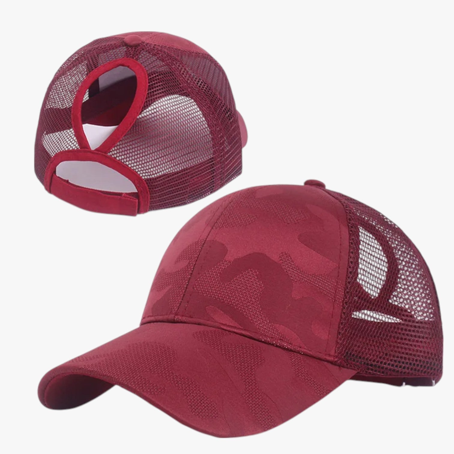 Blaire | Cappello Estivo Camo con Rete e Chignon - Red - hat Hat for girls hats women hat womens hat - Concept Palermo
