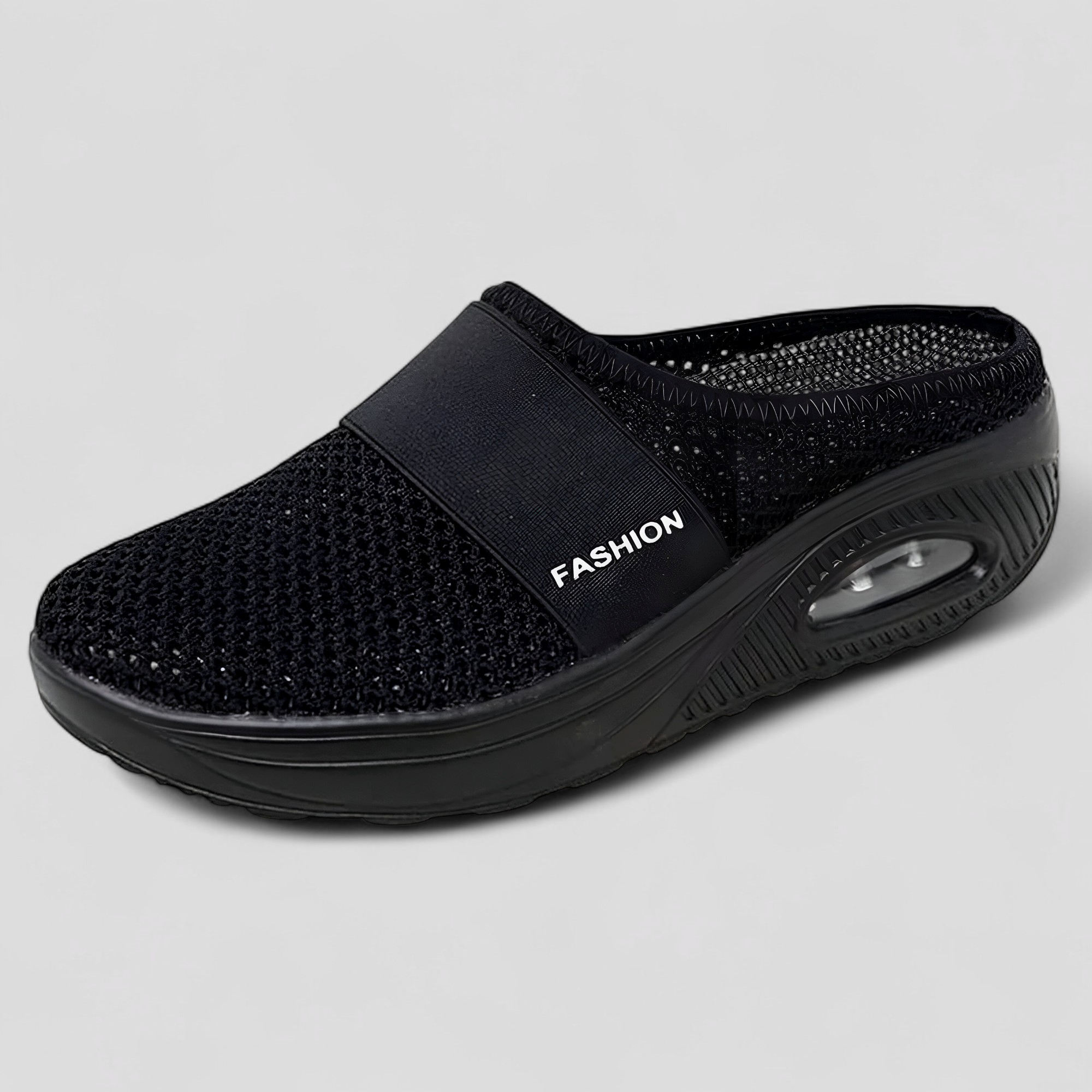 AeroFlex | Parrucca slip-on in mesh con piattaforma e suola imbottita ad aria - Nero - Shoes - Concept Palermo