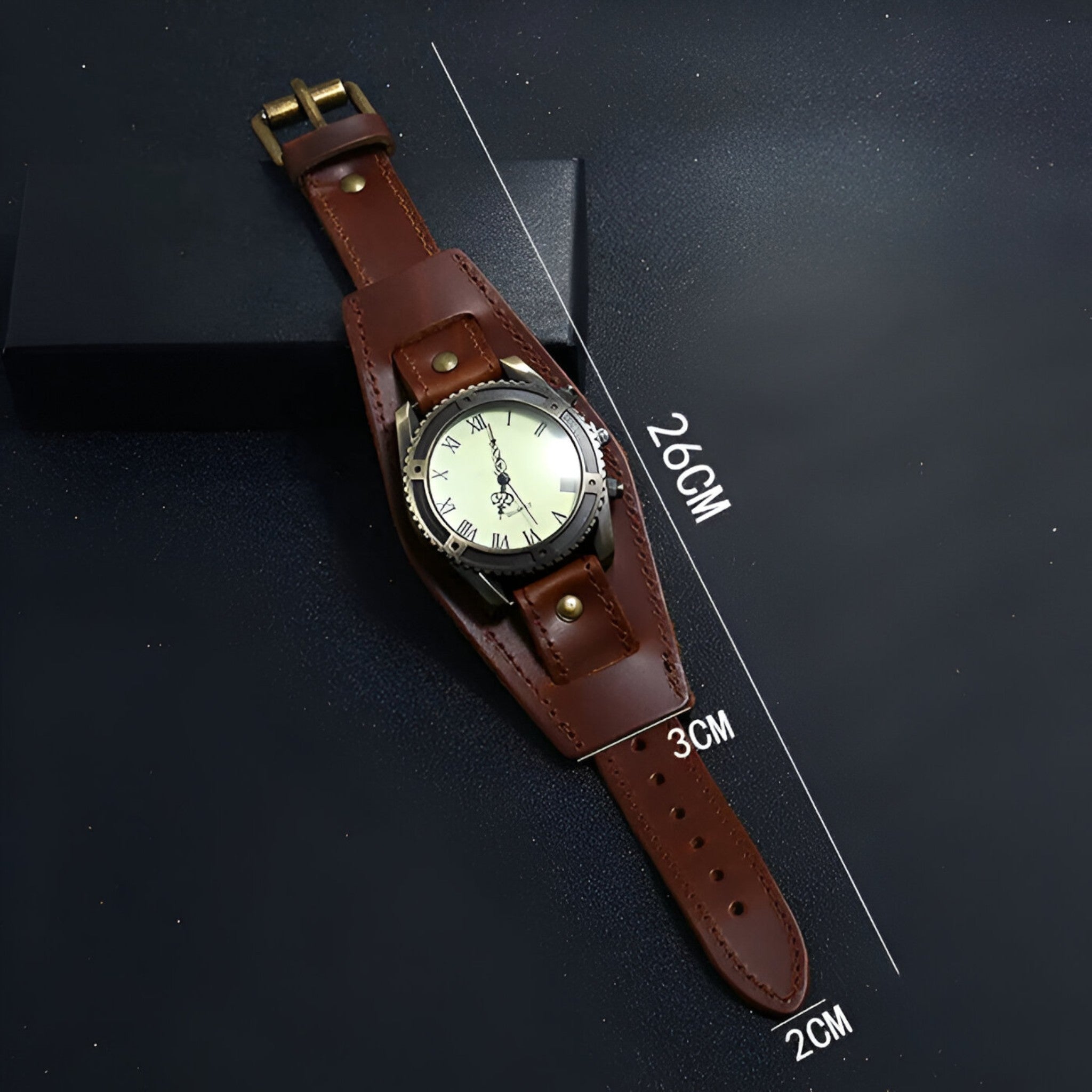 Marius | Orologio Vintage in Pelle con Numeri Romani - - - Concept Palermo