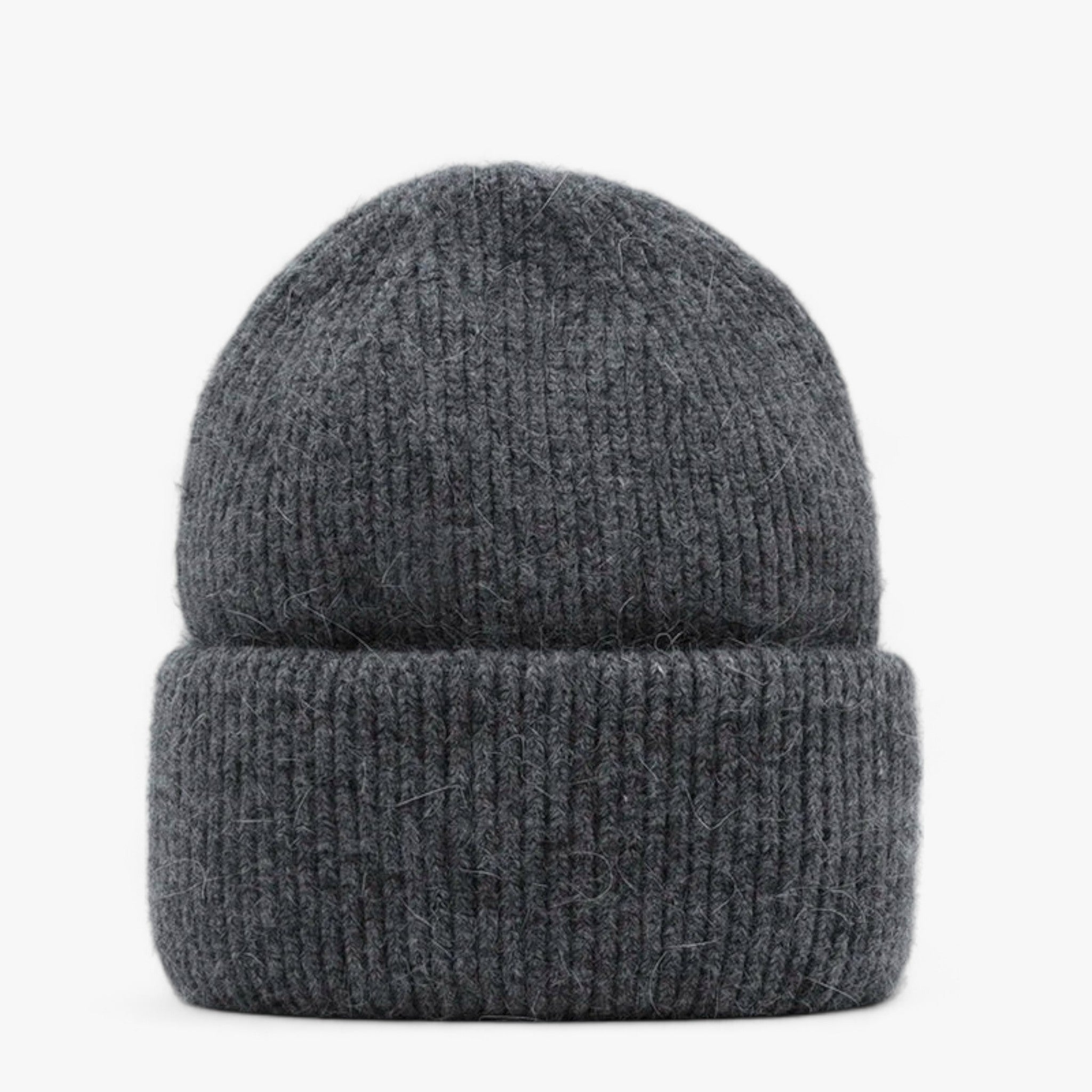 Elle | Cappello invernale: calore lussuoso con vera pelliccia di coniglio - Grigio scuro 54cm-60cm - bucket hats hat Sun Hats - Concept Palermo