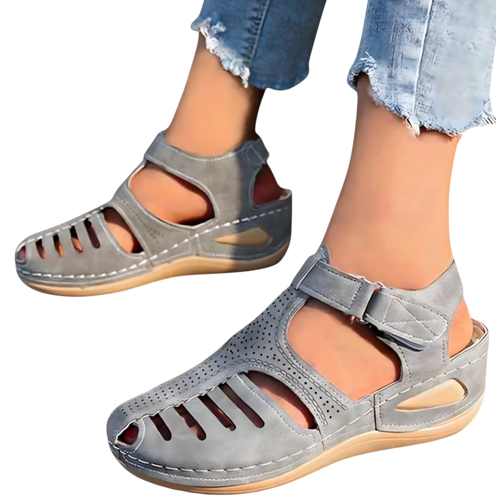 Nova | Sandali comfort traforati con cinturino - - breathable sandals casual sandals easy wear sandals fashion sandals - Concept Palermo