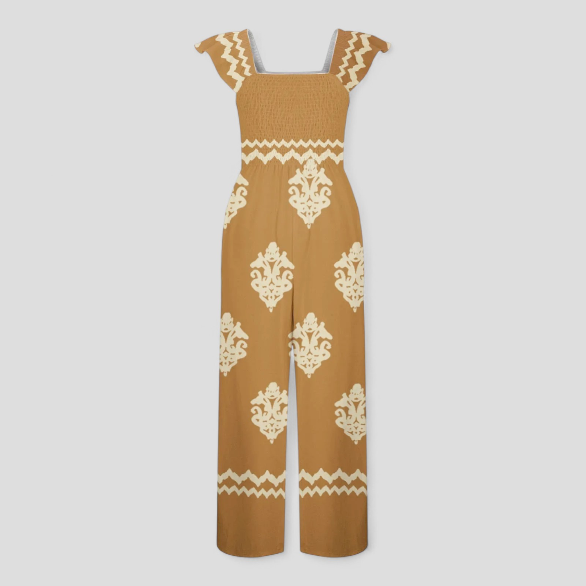 Marisa | Tuta Elegante Donna Bohemien a Vita Alta - Giallo Chiaro - abbigliamento casual gamba larga look vintage moda femminile tuta bohemien tuta con cappuccio tuta donna tuta elegante tuta estiva vita alta - Concept Palermo