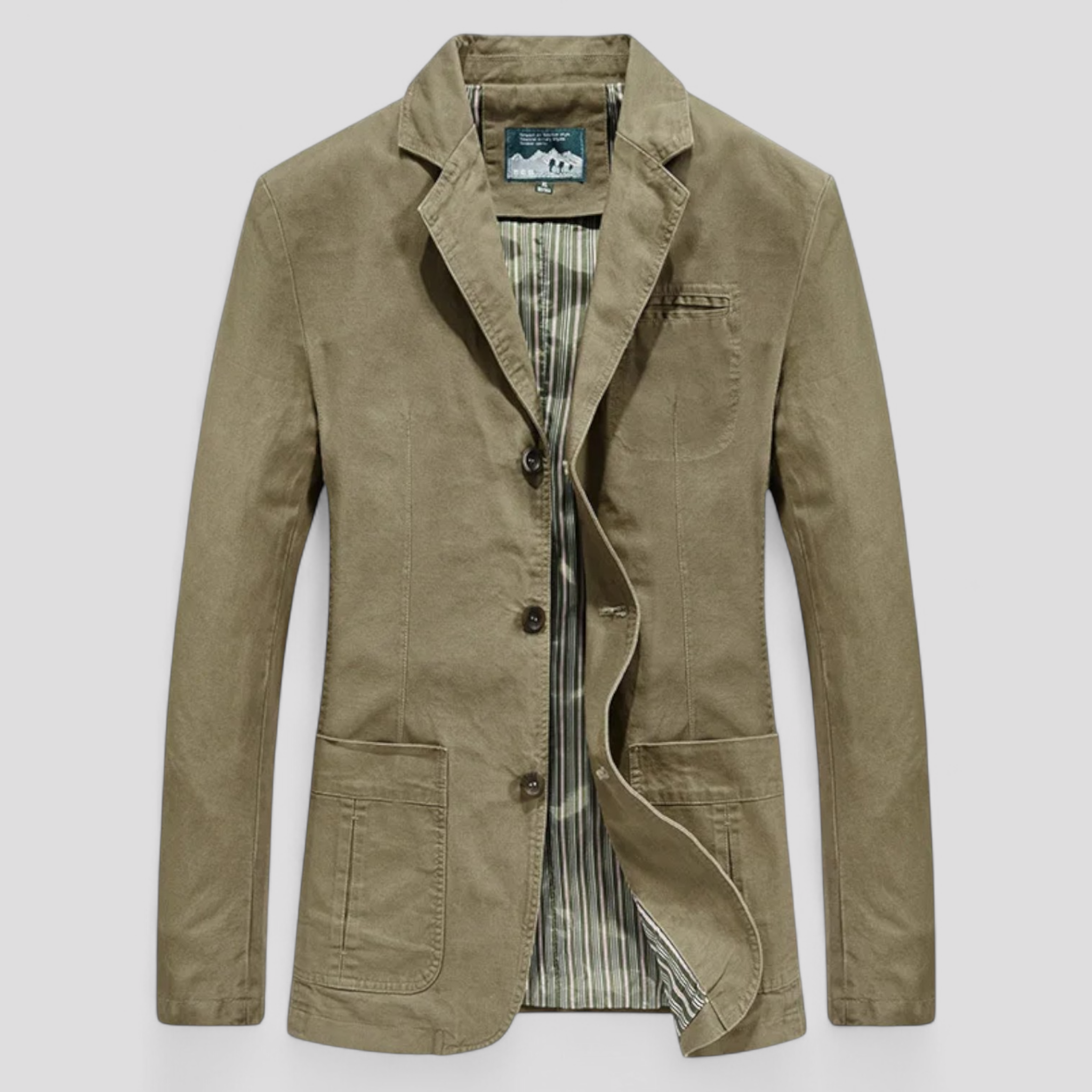 Ricardo | Giacca in cotone da uomo - Eleganza versatile per la primavera e l'autunno - verde militare - coat men coats Jackets & Coats - Concept Palermo