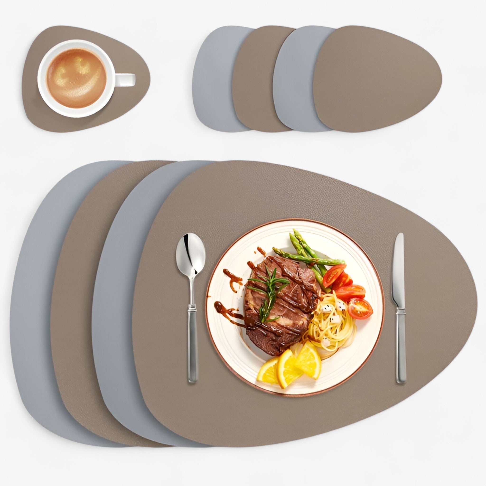 Tappetini da Tavolo | Eleganti e Sostenibili - Grigio Khaki - table mats - Concept Palermo