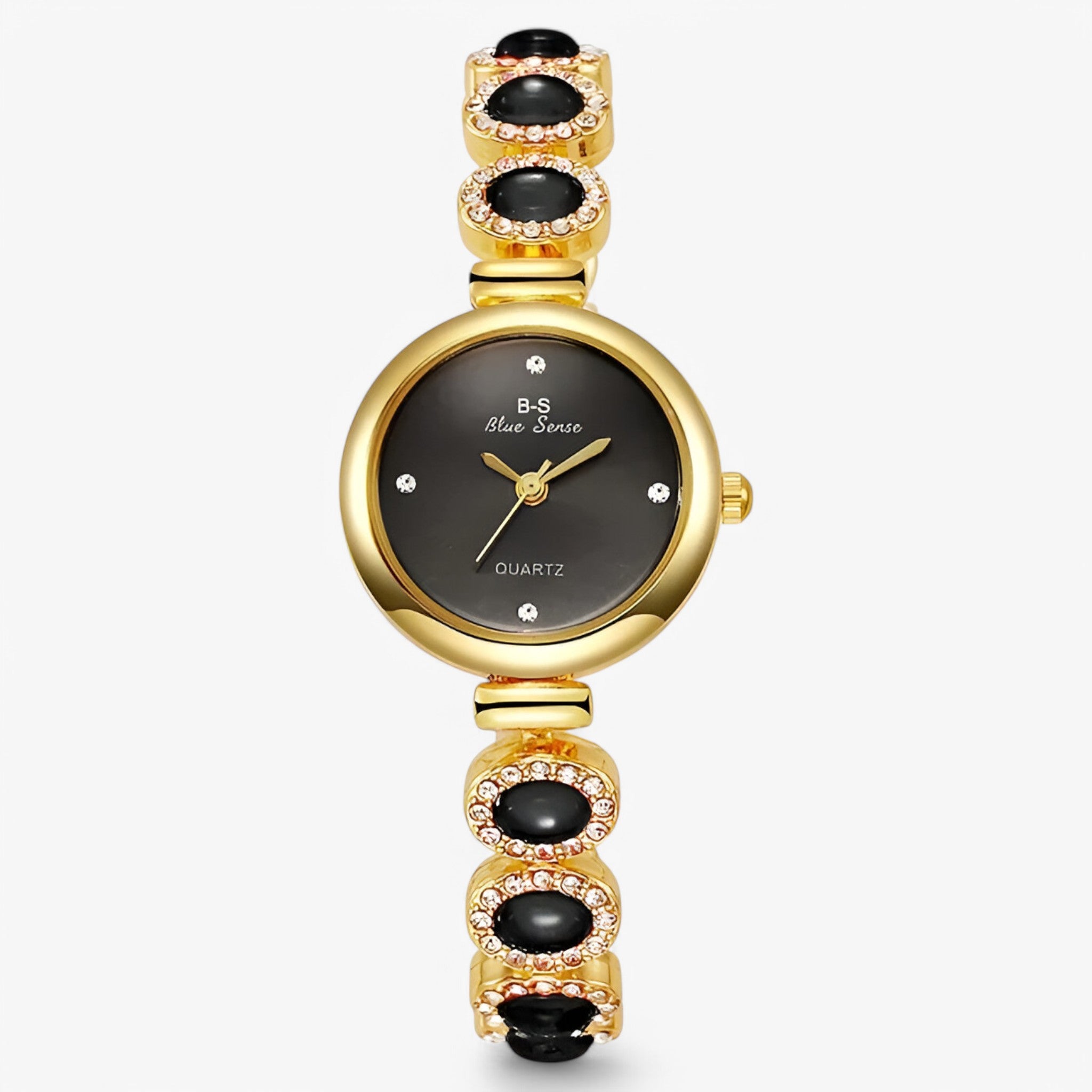 Veronica | Orologio da donna con pietre verdi e design ispirato ai brand di lusso - Nera - female watch watch for women - Concept Palermo