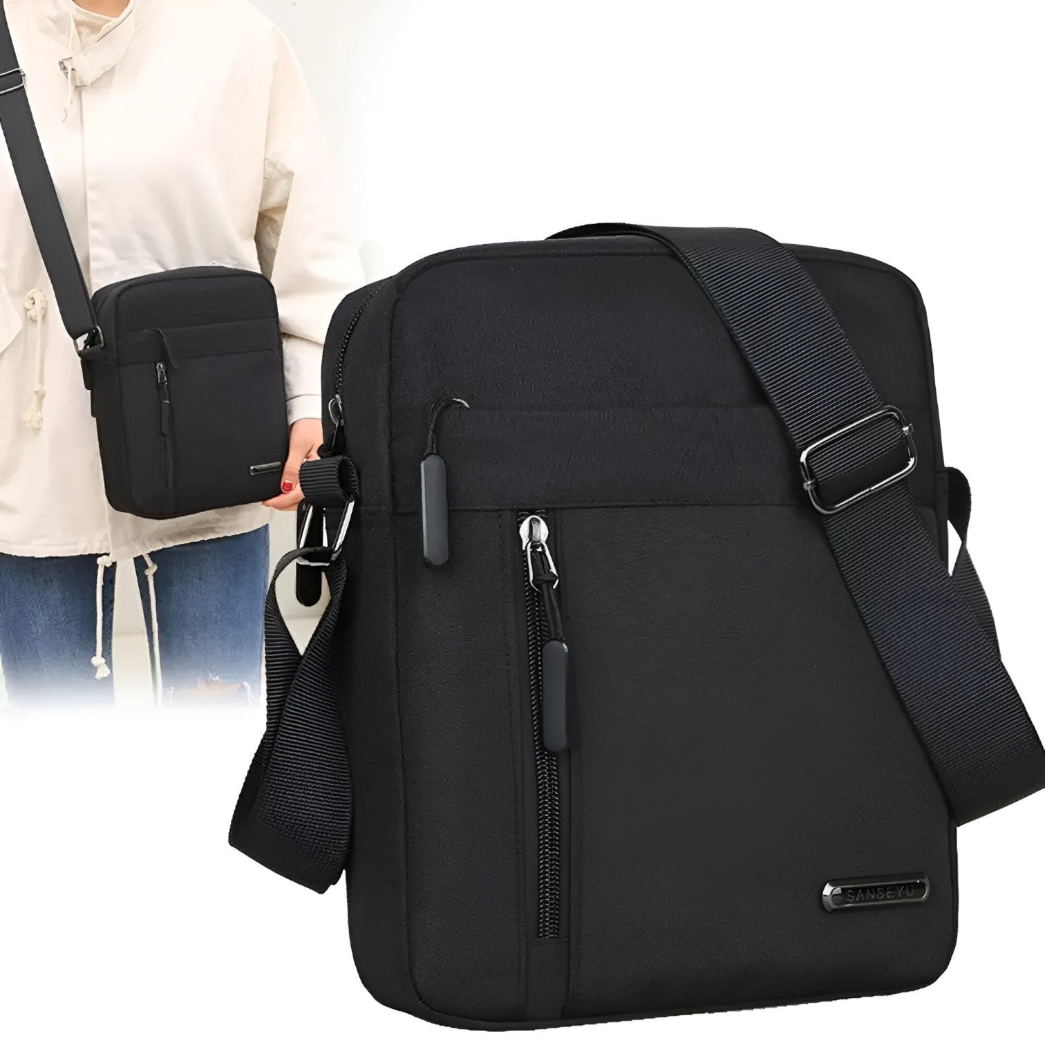 Grayson | Borsa a Spalla da Uomo Oxford - Sostenibile, Stilosо e Pronta per Affari - - bag mens bag Shoulder Bags - Concept Palermo