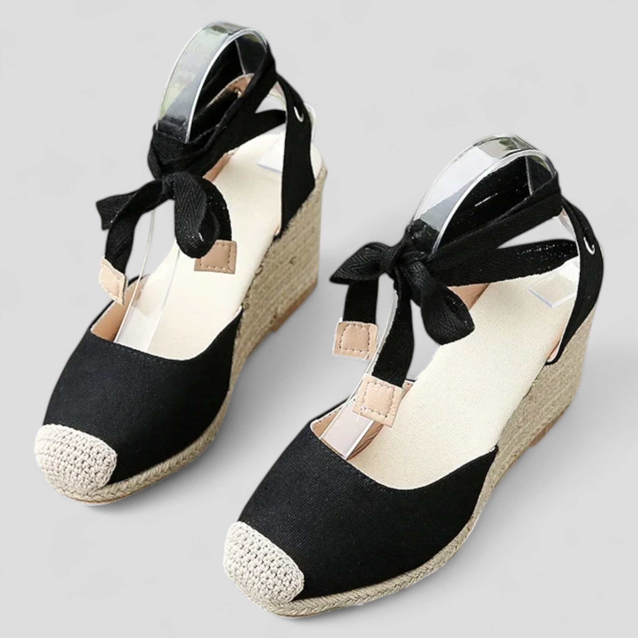 Zeppe estive con lacci alla caviglia in stile espadrillas - - Accessoires Dames Sandalen Schoenen - Concept Palermo