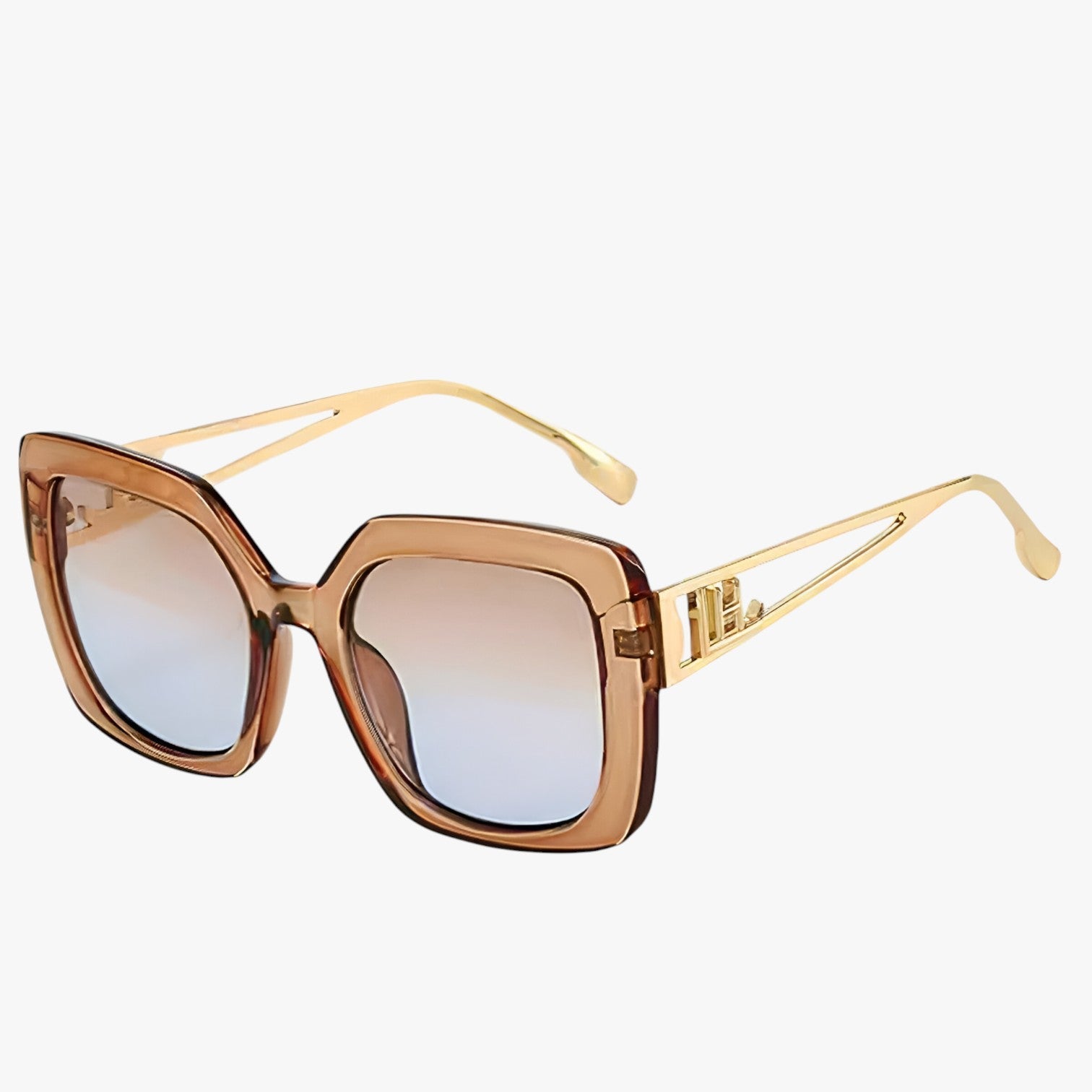 Ensley | Occhiali da sole vintage con montatura trasparente e lenti a gradiente di lusso - champagne - Cat Eye Sunglasses Fashion Sunglasses polarized sunglasses women Sunglasses - Concept Palermo