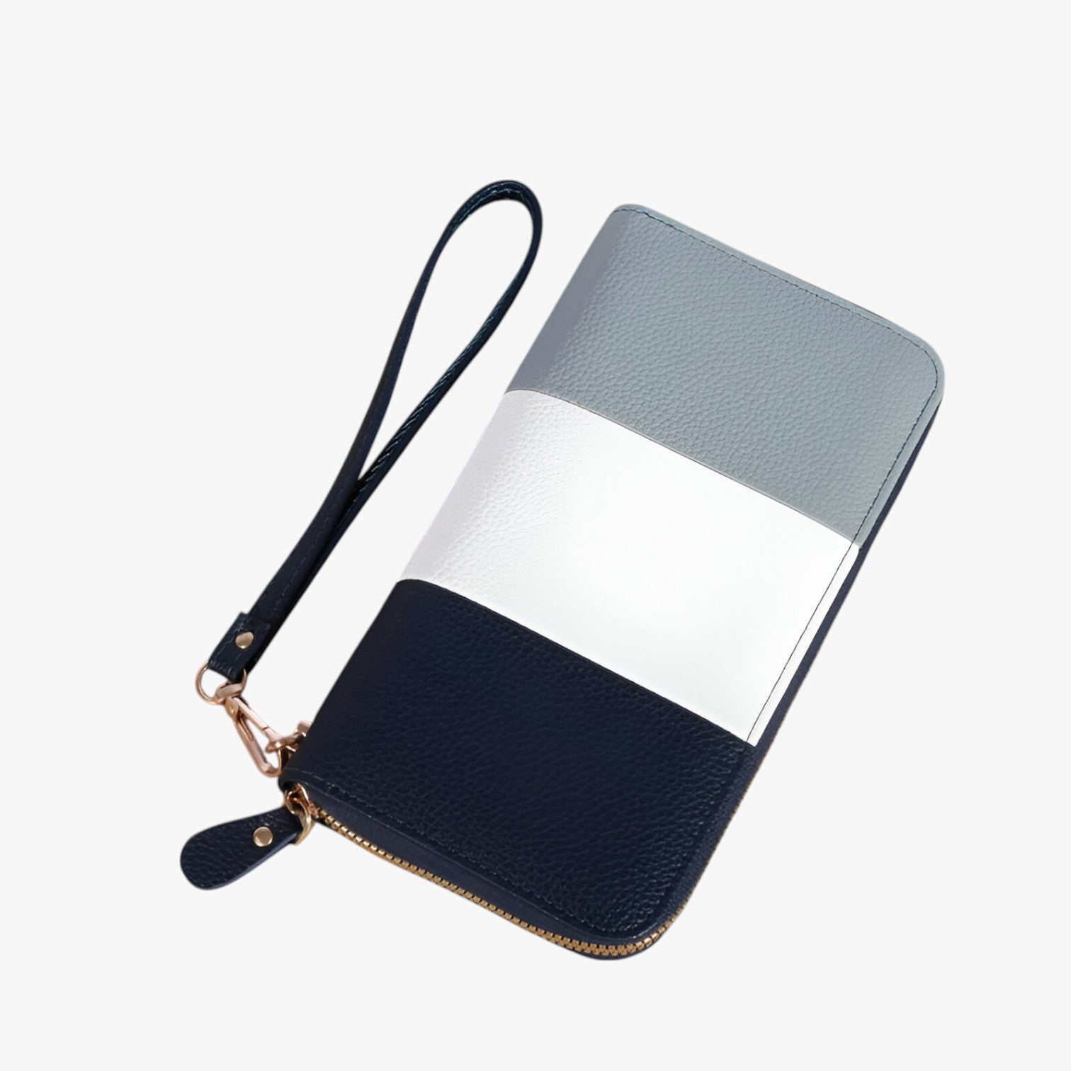 Caesy | Portafoglio di lusso in pelle tricolore - protezione RFID e spazioso - Blu scuro - wallet womens wallet - Concept Palermo