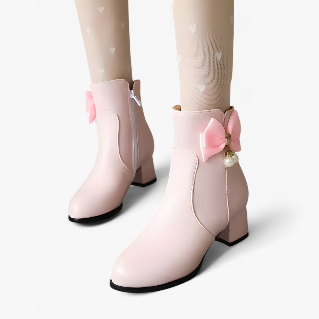 Isabelle | Stivaletti con fiocco e tacco alto per taglie comode - - BOOTS Boots & Shoes - Concept Palermo