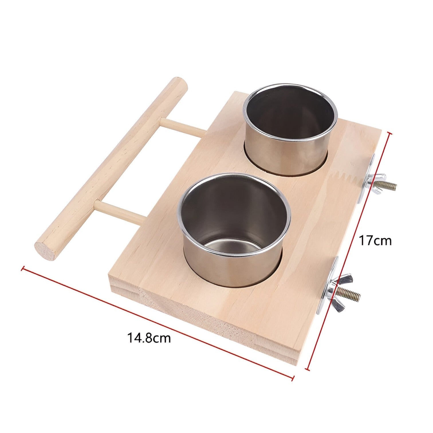 Martin | Ciotola in acciaio inox con asta per il posatoio – Robusta e igienica per ogni gabbia per uccelli - 14,8x17cm - bird bird feeder birdproduct - Concept Palermo
