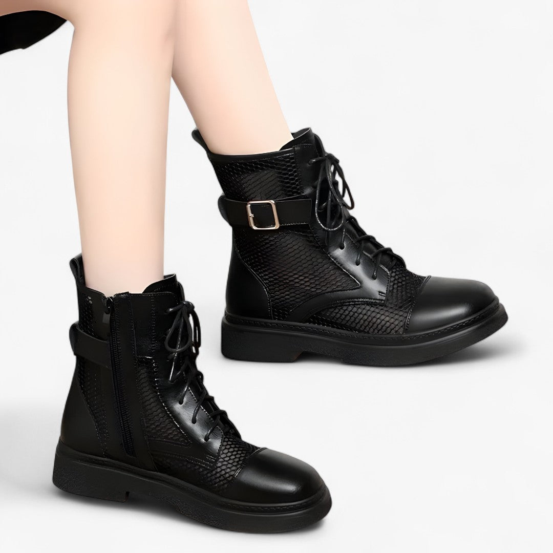 Talia | Stivali in rete con lacci e plateau sottile per l'estate - - BOOTS Boots & Shoes - Concept Palermo