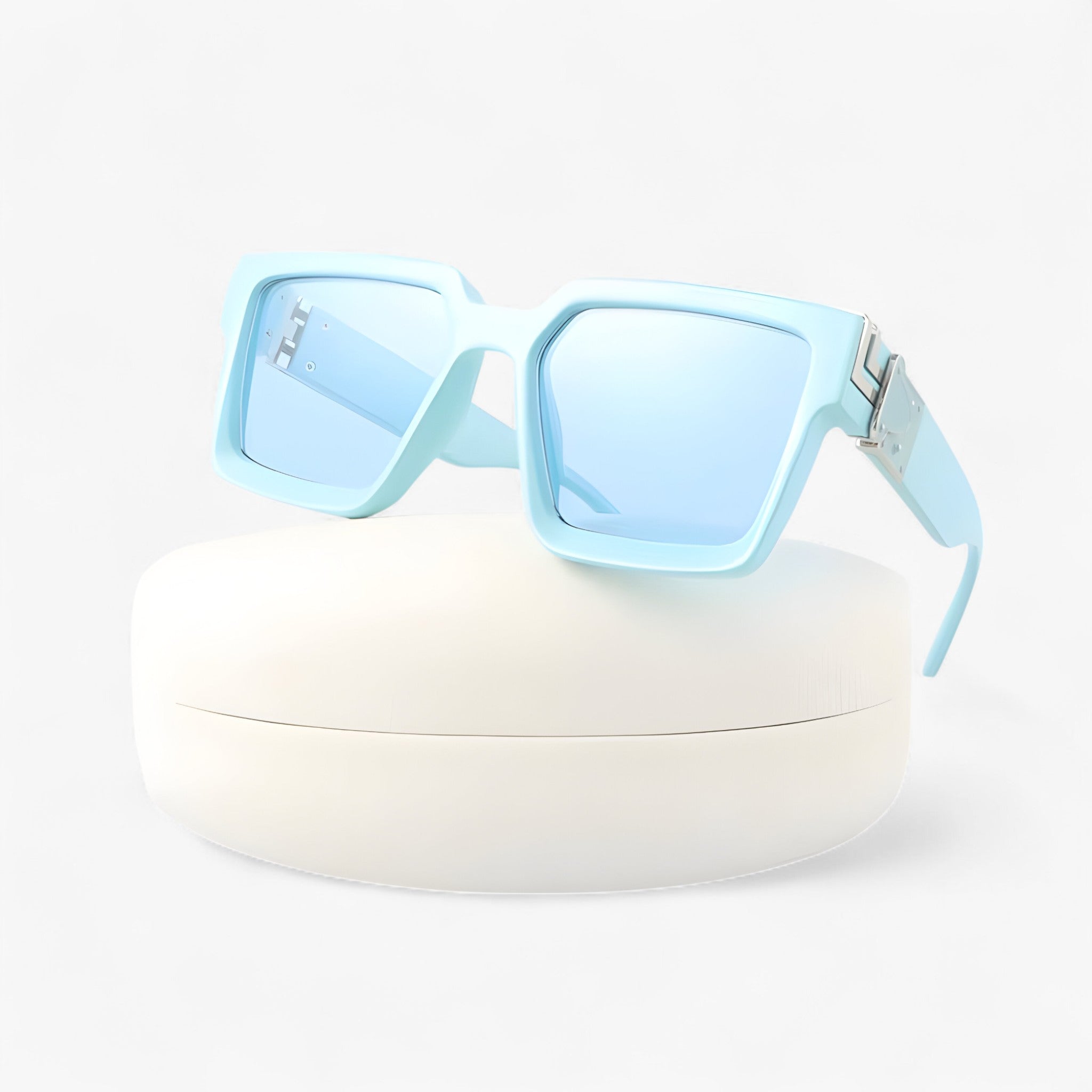 Rex | Occhiali da sole quadrati vintage neri da uomo - Azzurro no box - Fashion Sunglasses men sunglasses polarized mens sunglasses Polarized man sunglasses Sunglasses sunglasses polarized men - Concept Palermo