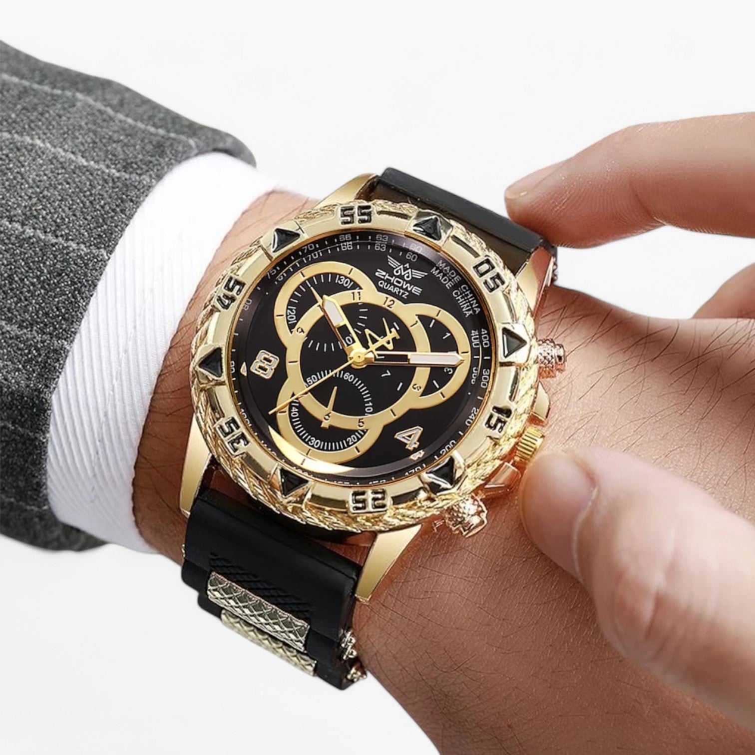 Renato | Orologio sportivo elegante con cinturino in silicone comodo - - mens accessory watch watch for men - Concept Palermo