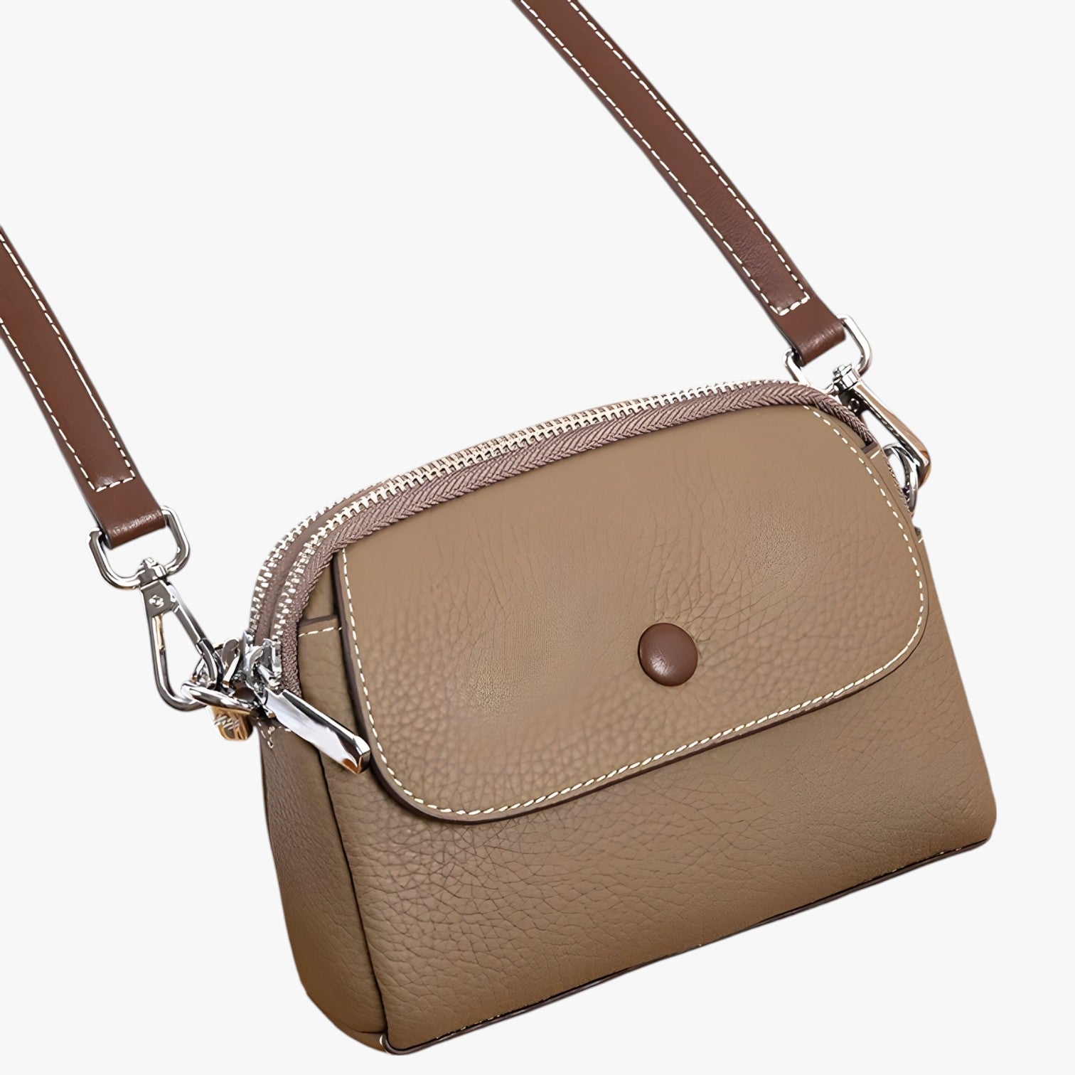 Valeria | Borsa a Spalla Donna Capiente e alla Moda - Khaki - bag Bags Shoulder Bags women bag women bags - Concept Palermo