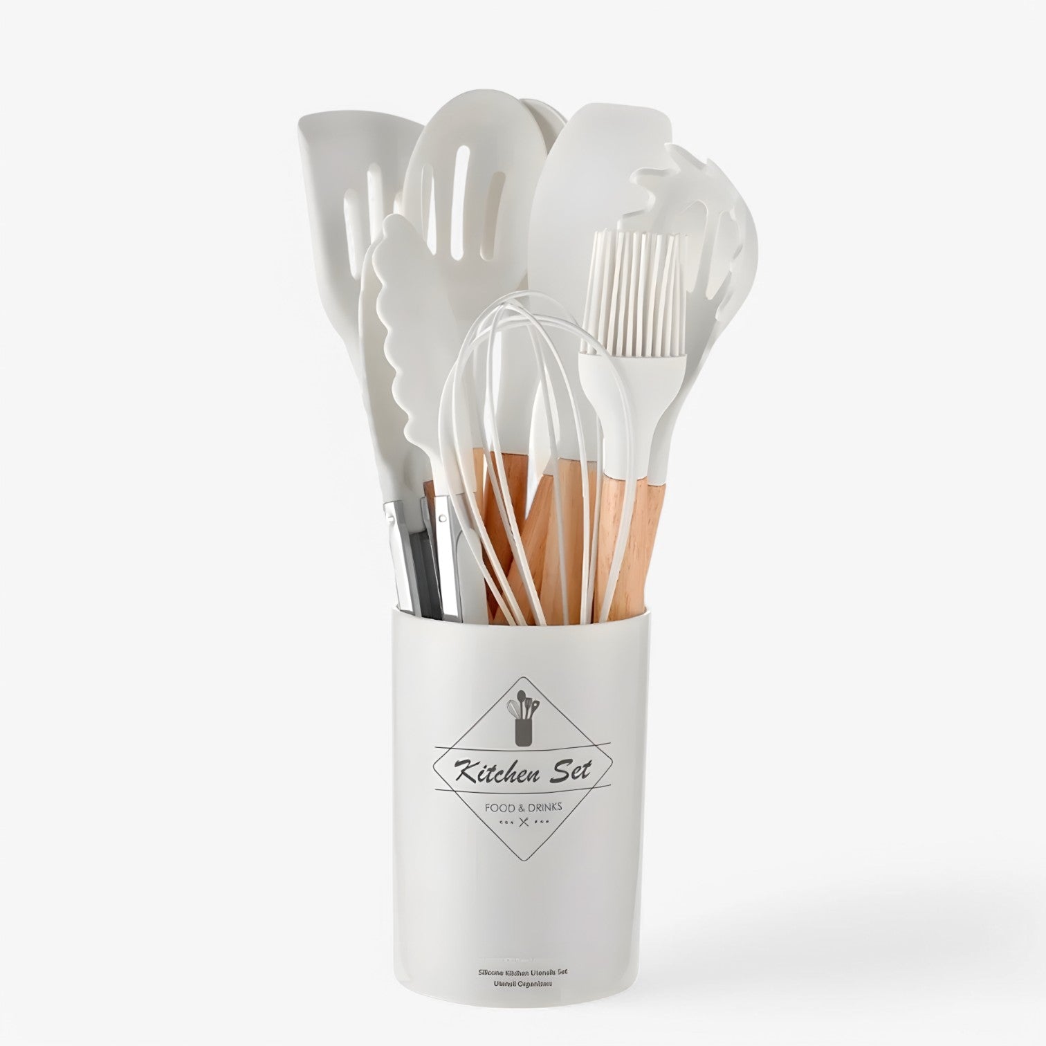 Triana | Set di accessori da cucina in silicone – resistente al calore, antiaderente e durevole - Bianco 12Pezzi - Kitchen kitchen accessory kitchen tools - Concept Palermo