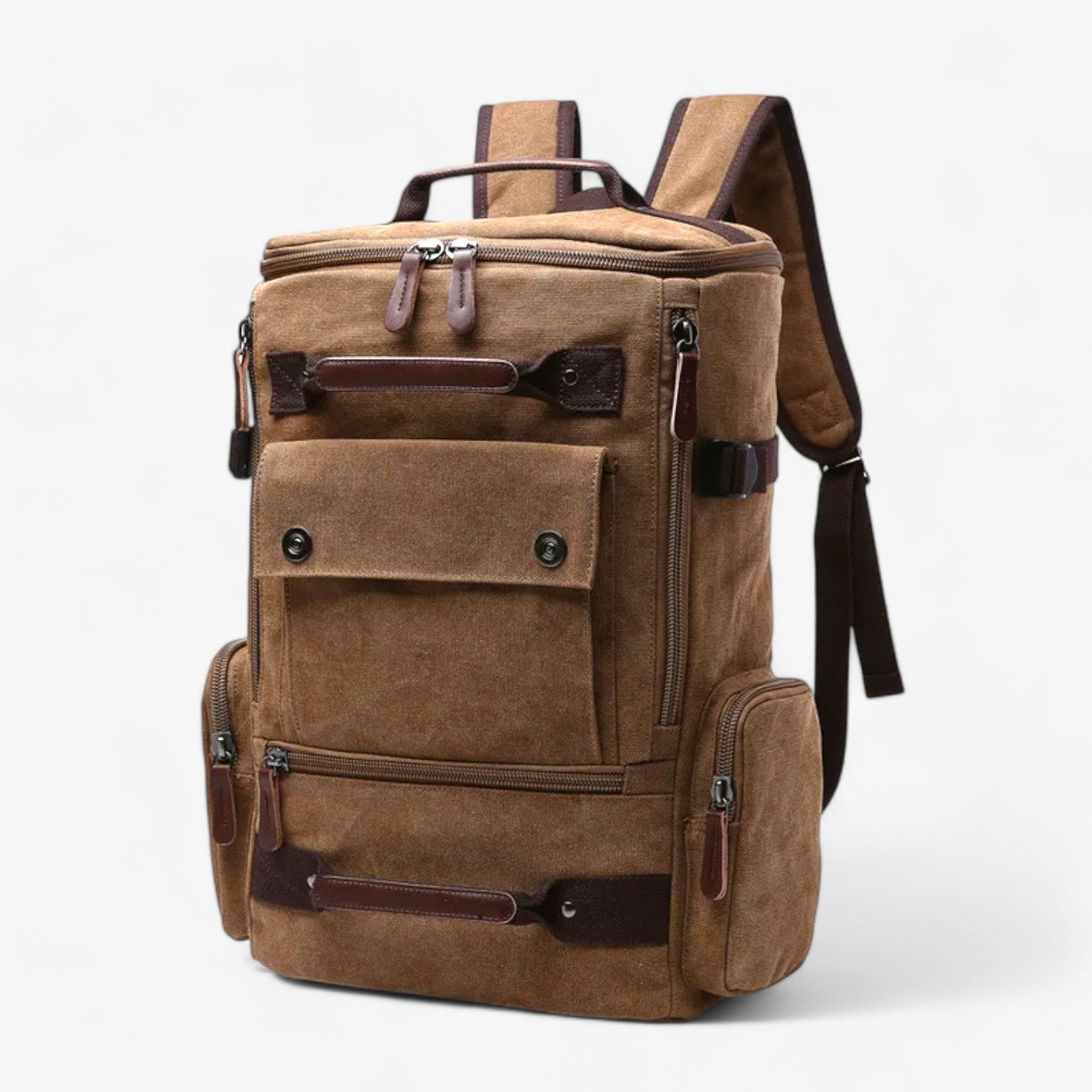 Enrique | Ampio Zaino Vintage in Tela con Scomparto per Laptop - Caffè - Backpacks bag mens bag - Concept Palermo