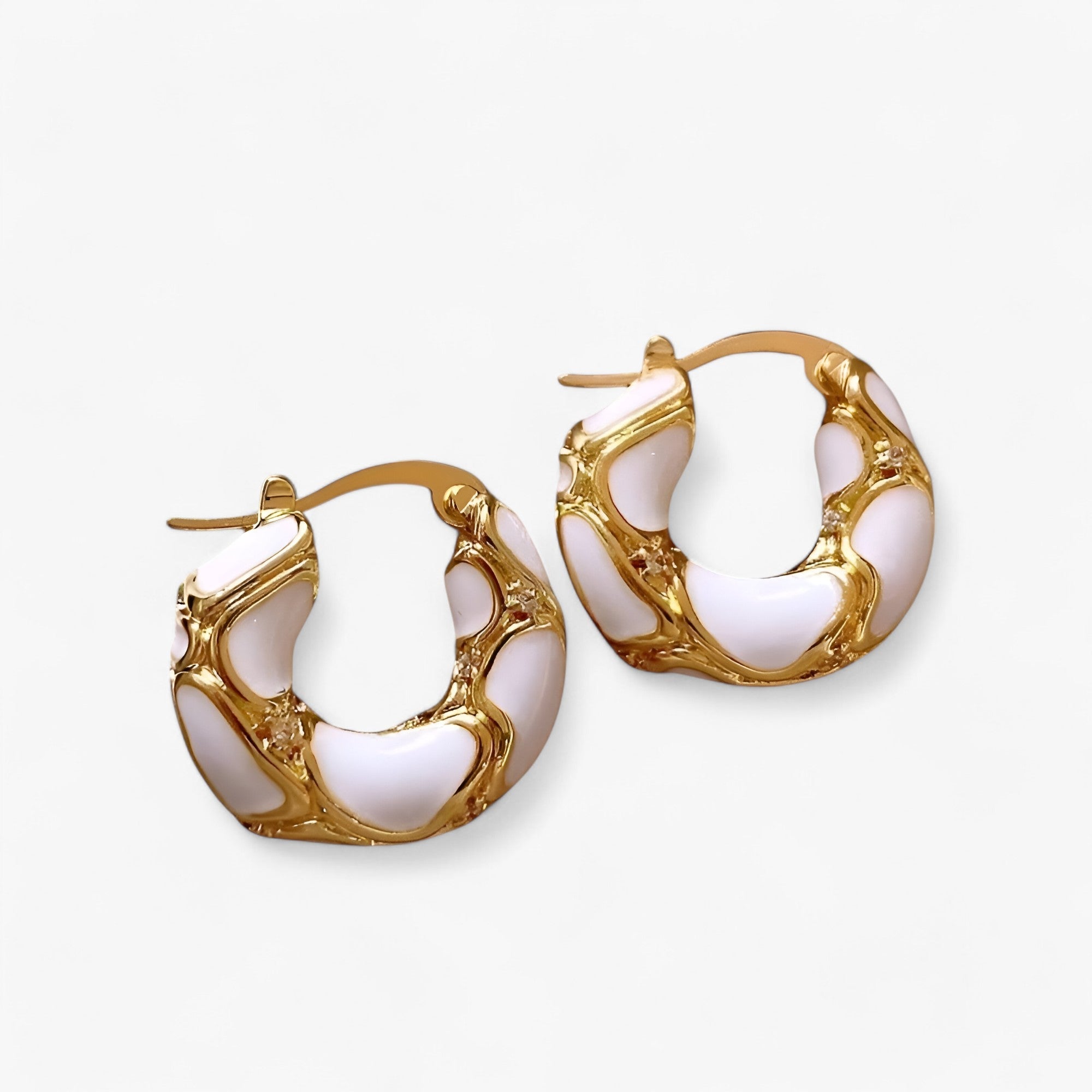 Micah| Orecchini a cerchio con smalto vintage - Lusso di tendenza - Oro giallo chiaro MULTI - Earrings Gift Gifts for women WOMEN - Concept Palermo