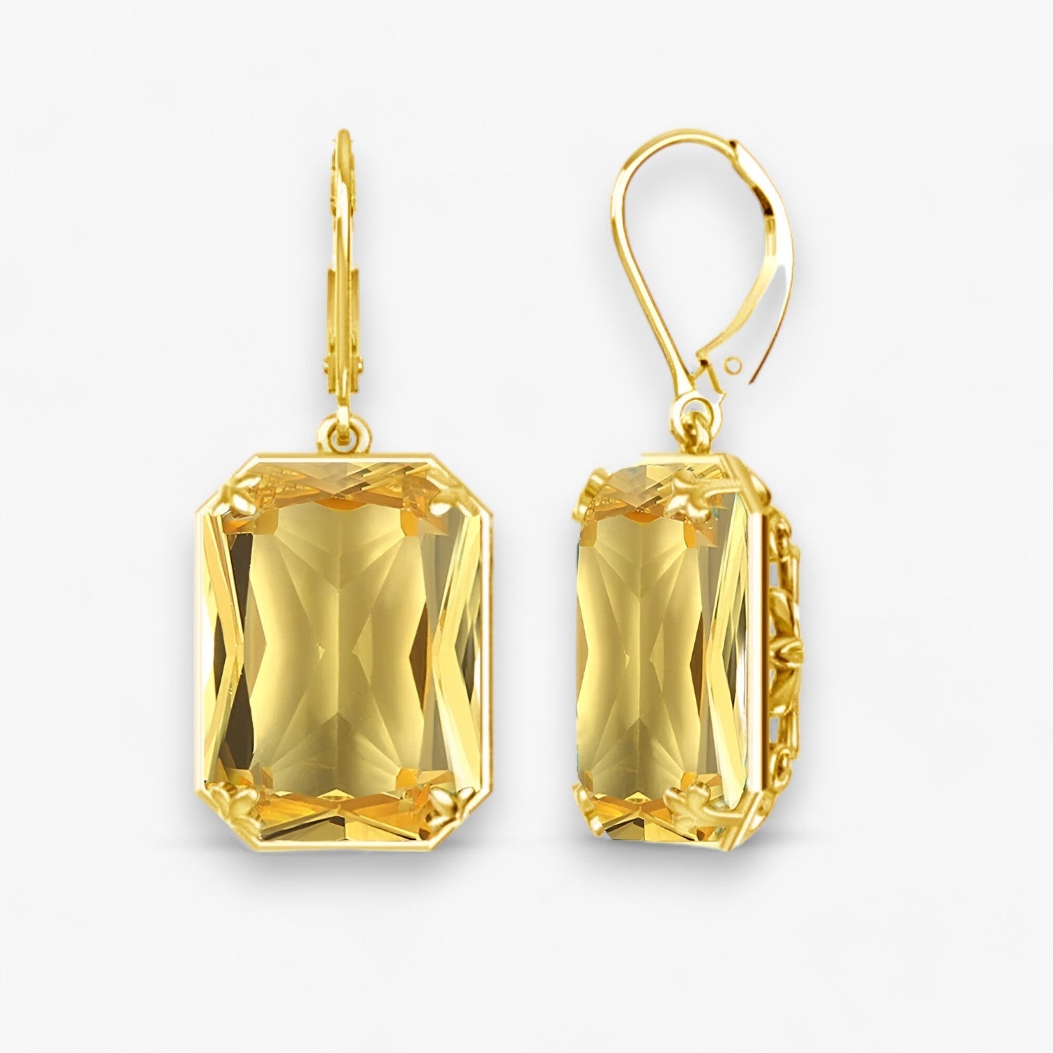 Amelia | Orecchini a Pendente in Topazio Blu – Oro e Argento Sfolgorante - Citrino - Accessories Jewelry EARRINGS - Concept Palermo
