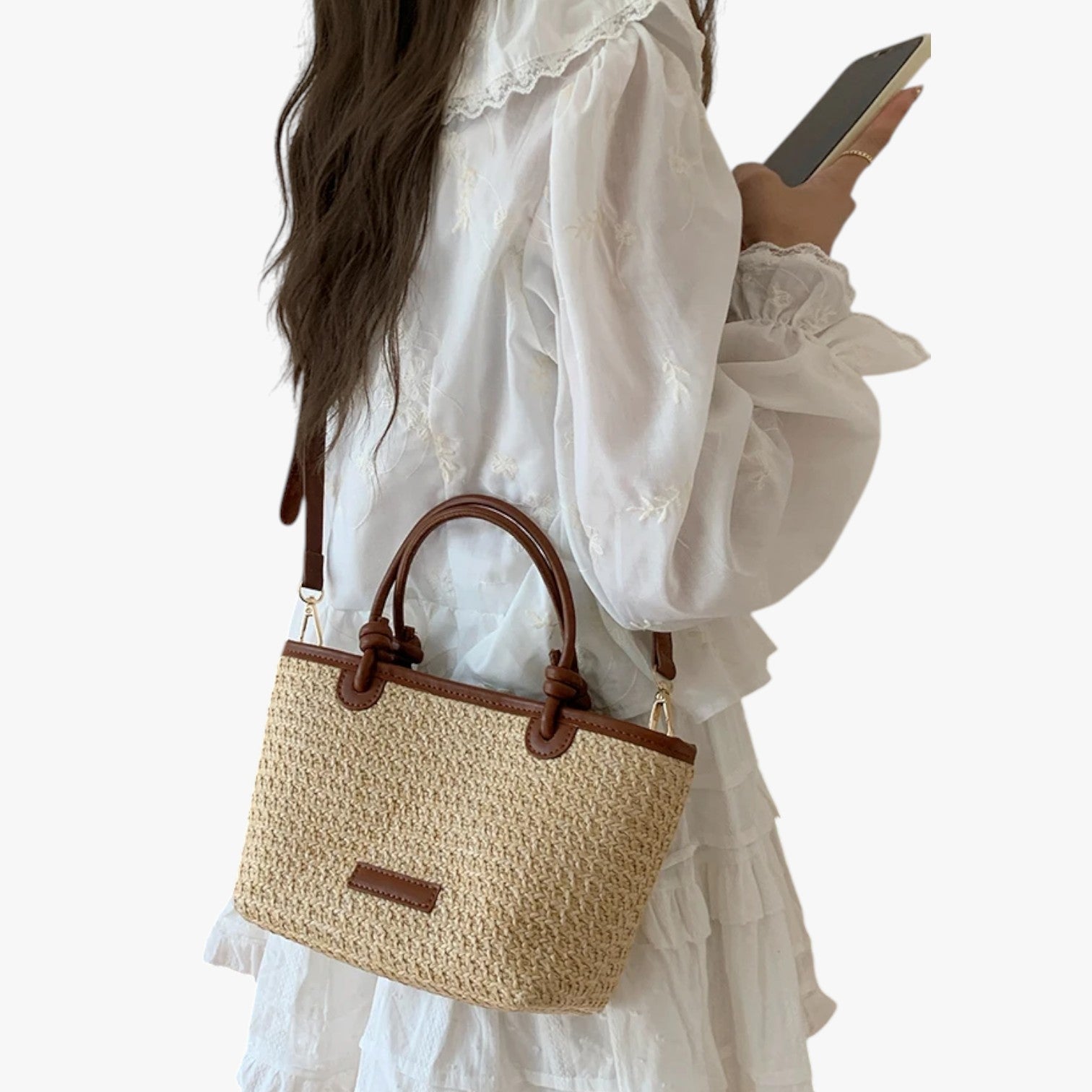 Autumn | Borsa Estiva in Paglia Leggera, Chic e Pronta per la Spiaggia - Marrone - bag Bags handbags women bag women bags Women's handbags - Concept Palermo