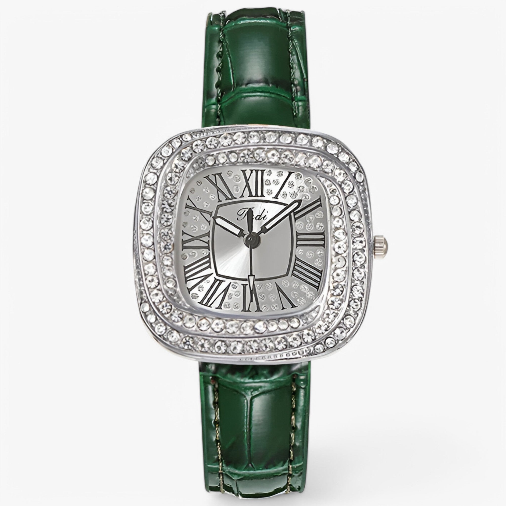 Stella – Orologio da Donna Elegante in Pelle Verde con Diamanti - Verde - female watch watch for women - Concept Palermo