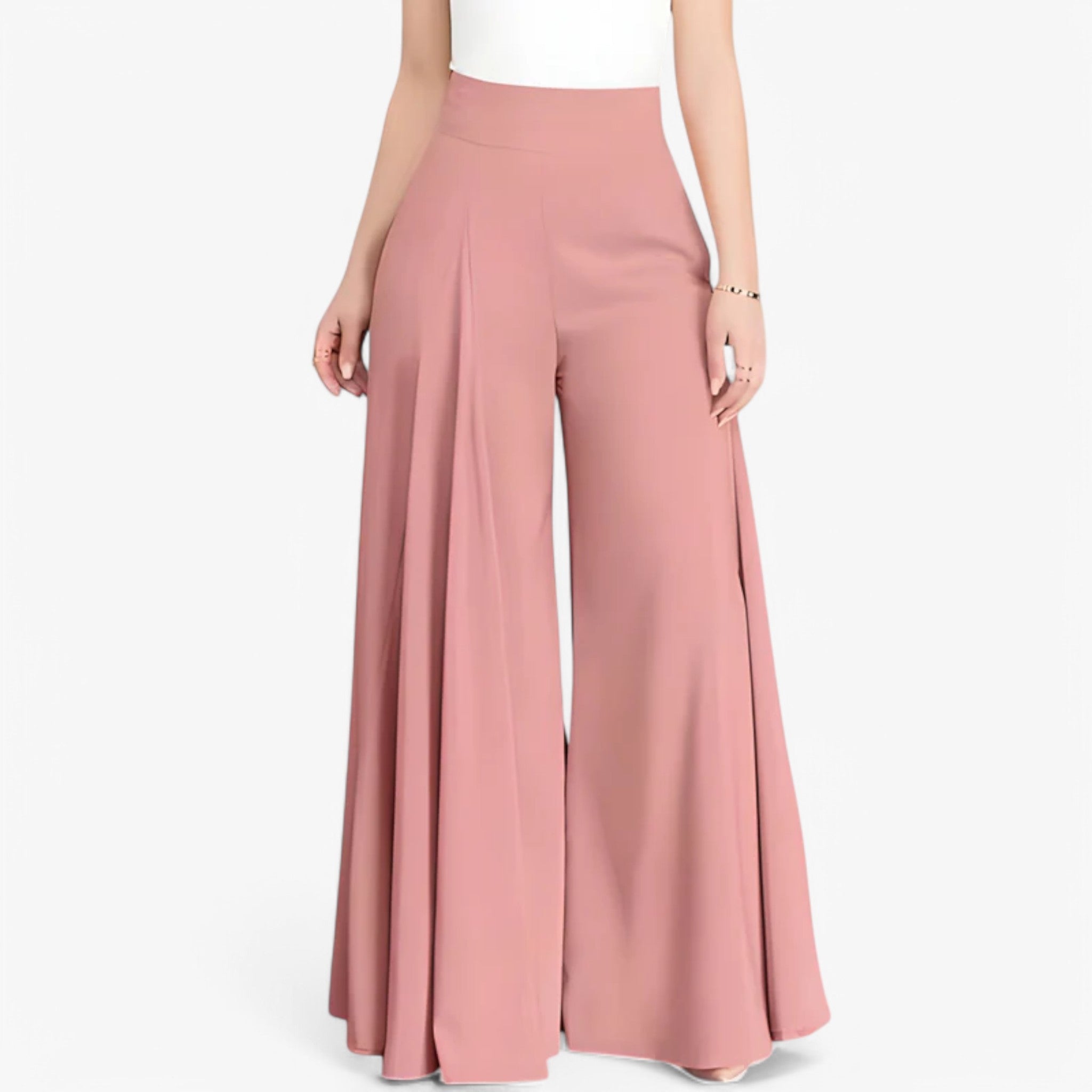 Anna | Pantaloni a gamba larga: eleganti e comodi - Rosa - - Concept Palermo