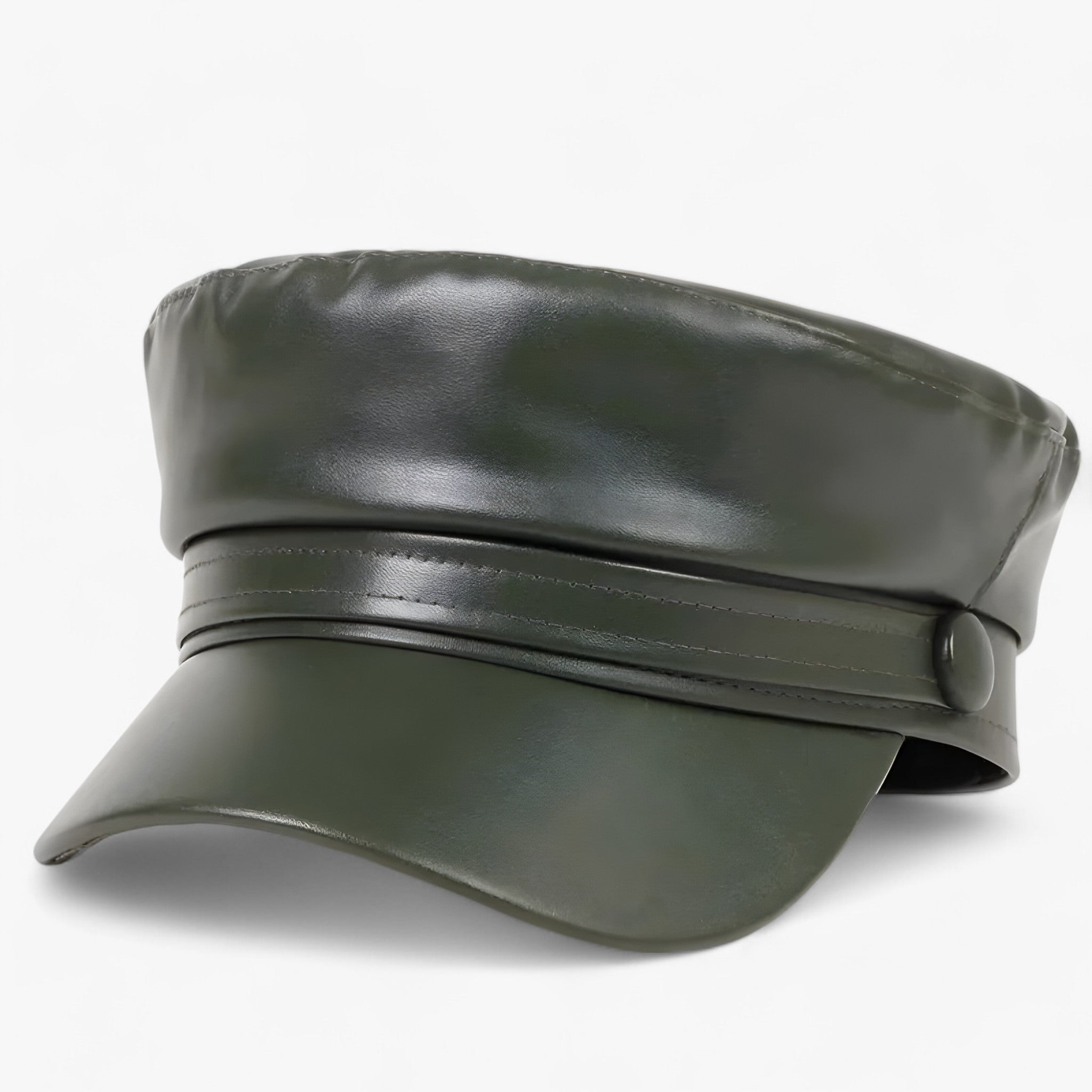 Nova | Cappello piatto ottagonale | Cappello in pelle PU - Verde - - Concept Palermo