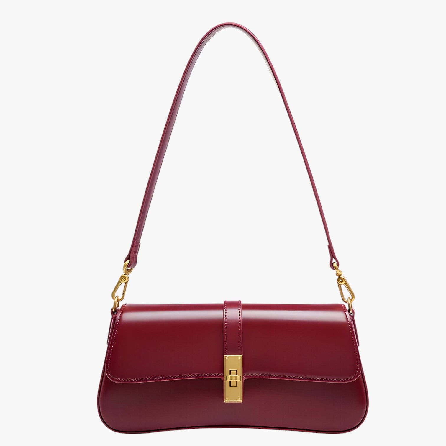 Alaia | Borsa Baguette in Vera Pelle di Lusso - Rosso vino - bag Bags handbags Shoulder Bags women bags Women's handbags - Concept Palermo