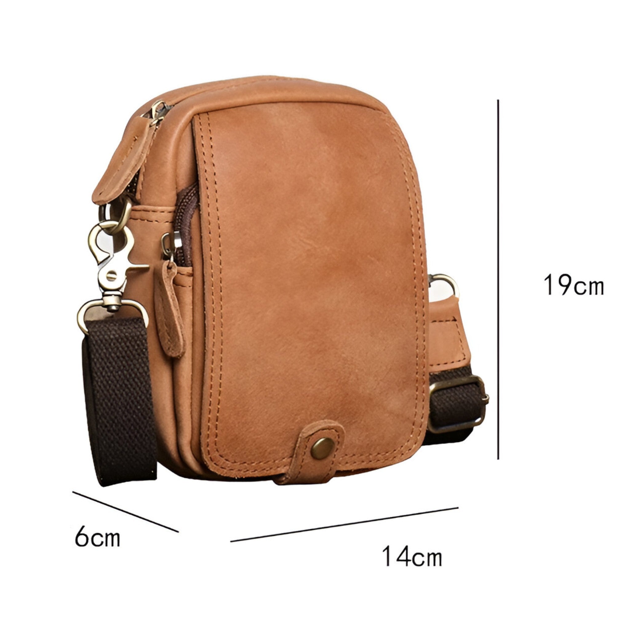 Henry | Borsa a tracolla in pelle bovina - Leggera e pratica - - - Concept Palermo