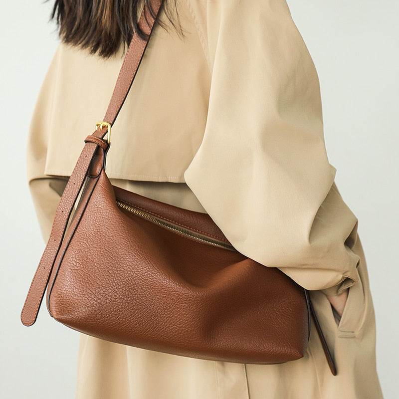 BORSA A TRACOLLA AMBRA - Marrone scuro 32x12x21 cm - Shoulder Bags - Concept Palermo