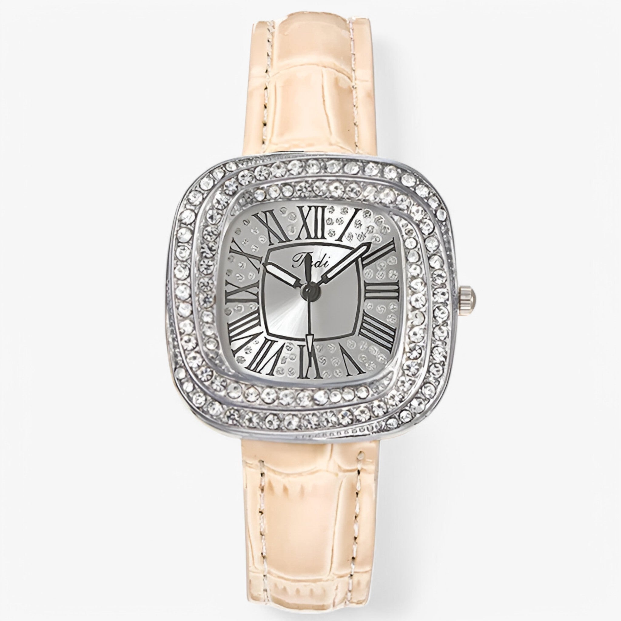 Stella – Orologio da Donna Elegante in Pelle Verde con Diamanti - Crema - female watch watch for women - Concept Palermo
