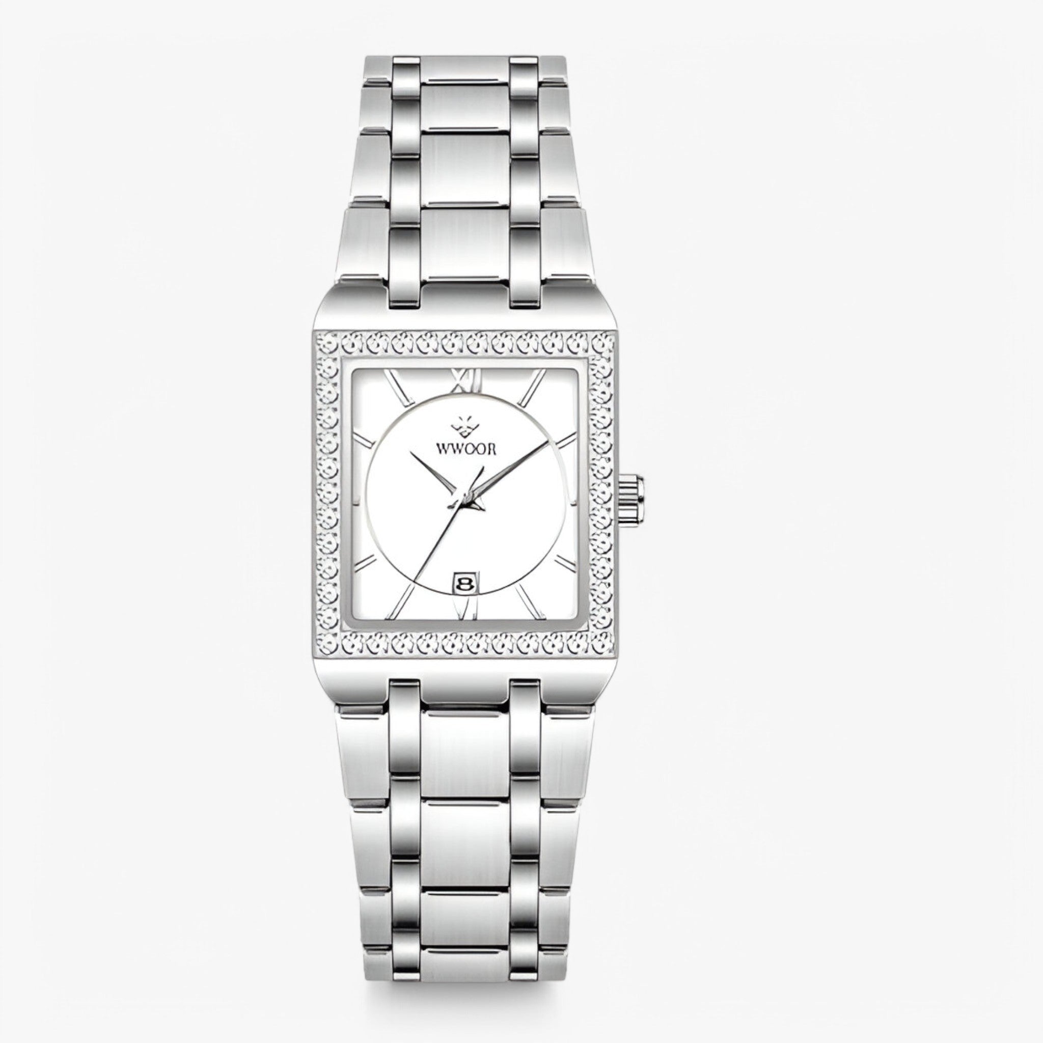 Celeste | Orologio da Donna con Diamanti Quadrati - bianco argento - watch for women women watch - Concept Palermo
