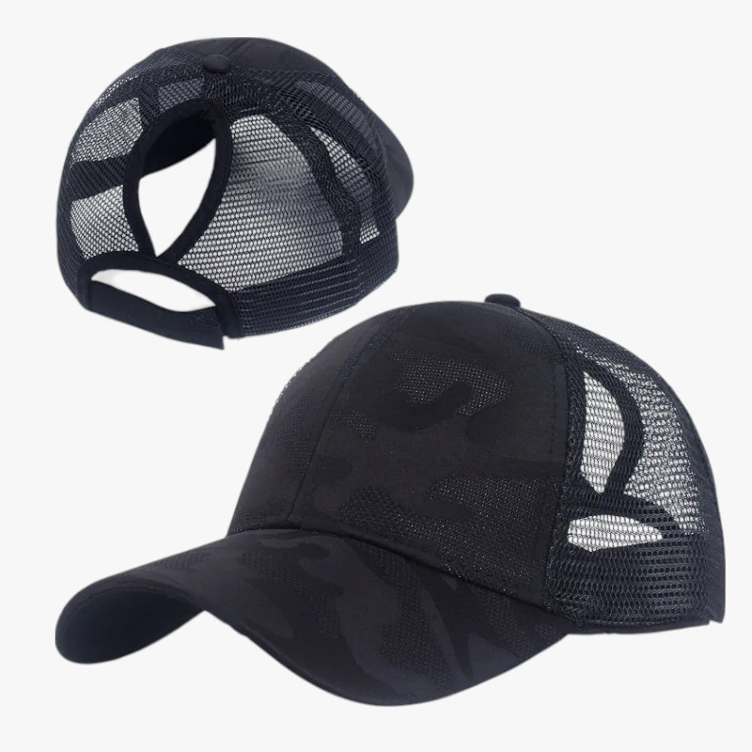 Blaire | Cappello Estivo Camo con Rete e Chignon - Black - hat Hat for girls hats women hat womens hat - Concept Palermo