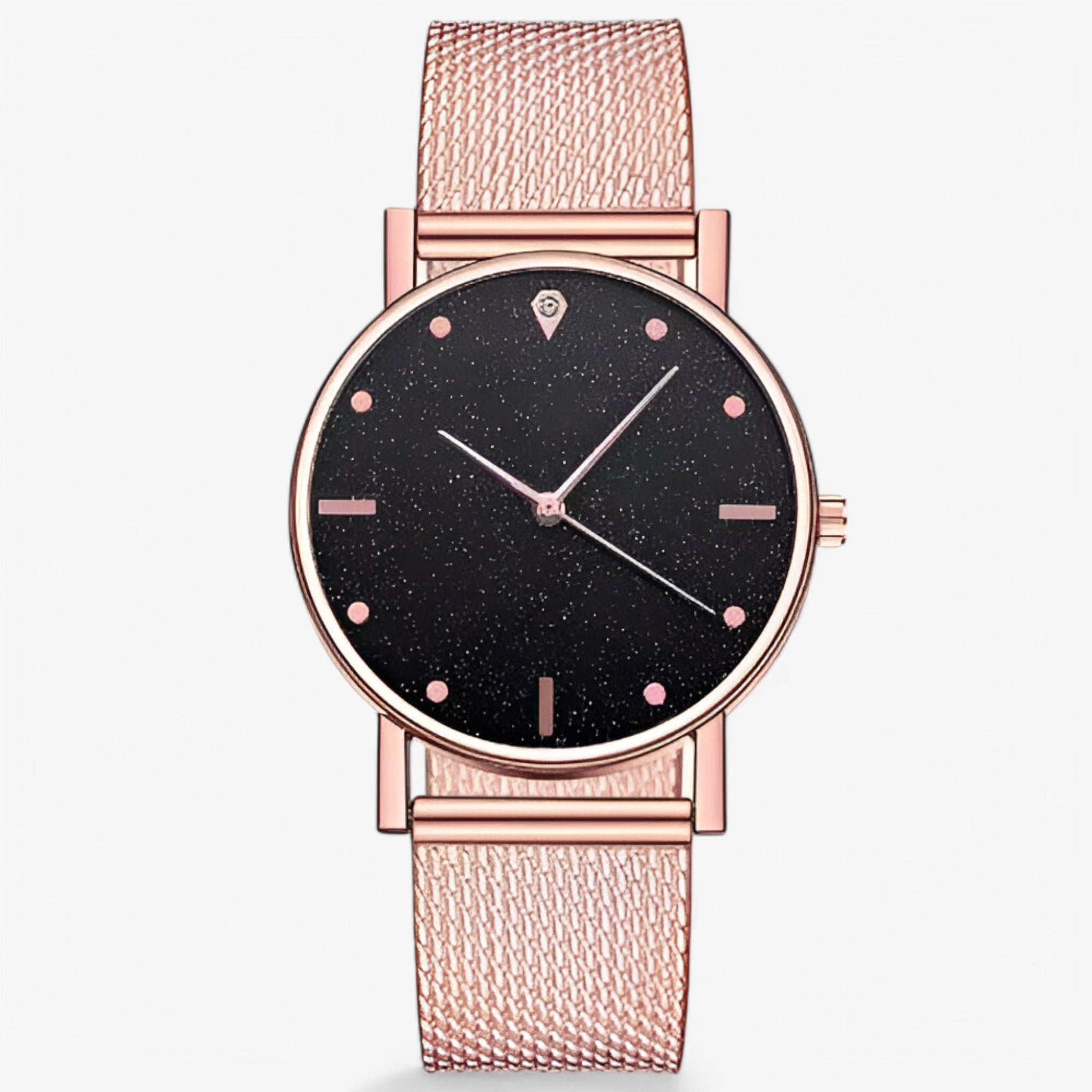 Karina | Orologio Elegante in Oro Rosa con Quadrante a Cuore - Oro rosa Nera-3 - female watch watch for women - Concept Palermo