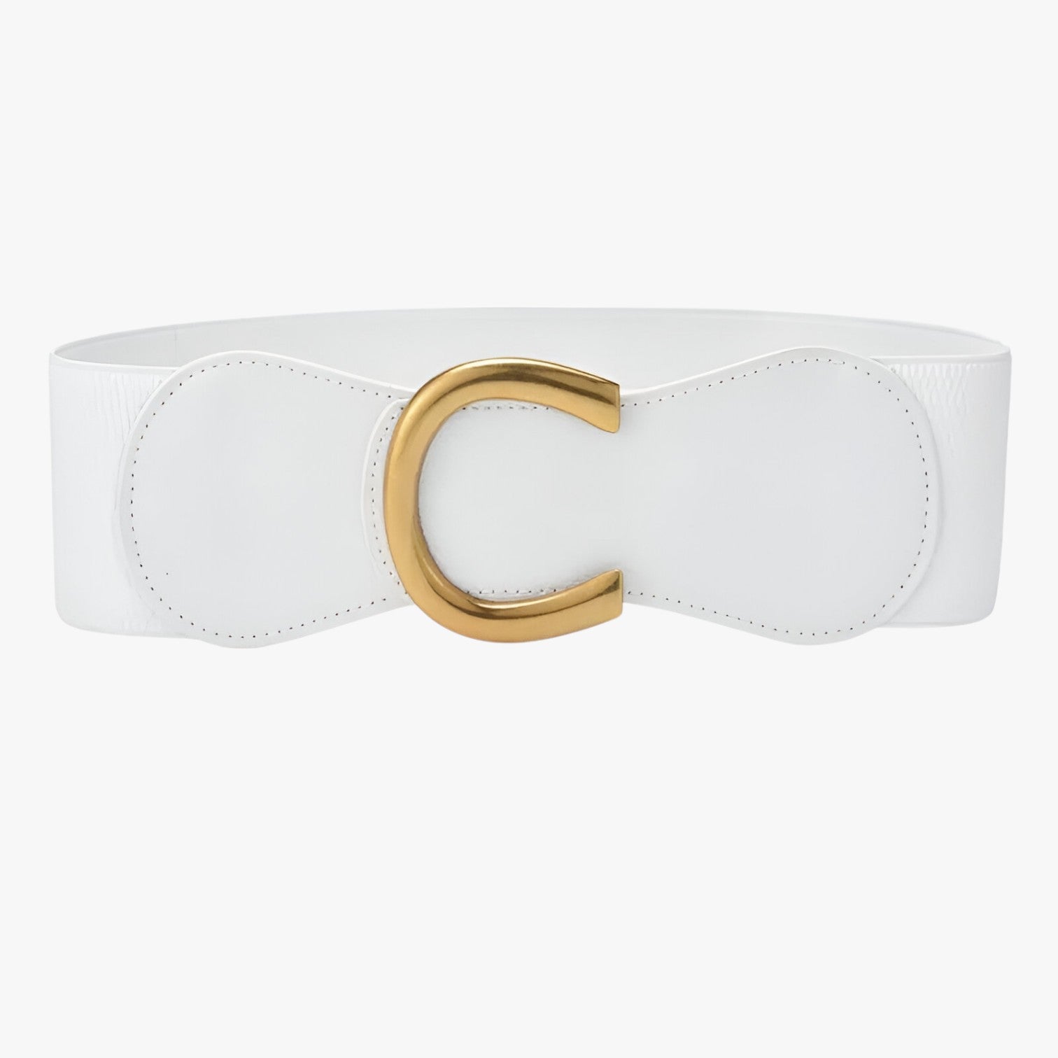 Elise | Cintura elastica larga con fibbia dorata - Bianco - Belts waist belt for women Womens belt - Concept Palermo