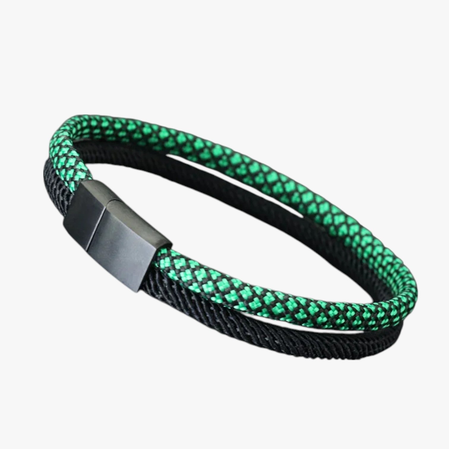 Devin | Bracciale Paracord Bicolore con Fibbia Magnetica - verde 19,5cm 7,7 pollici - BRACELET bracelet for men BRACELETS mens bracelet - Concept Palermo