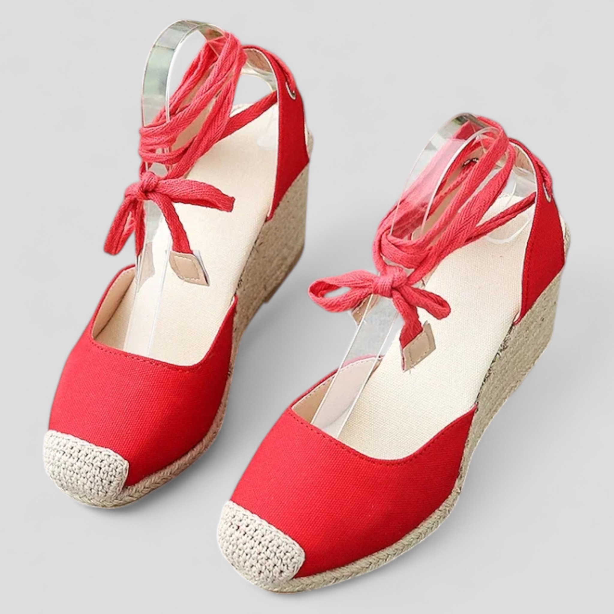 Zeppe estive con lacci alla caviglia in stile espadrillas - - Accessoires Dames Sandalen Schoenen - Concept Palermo