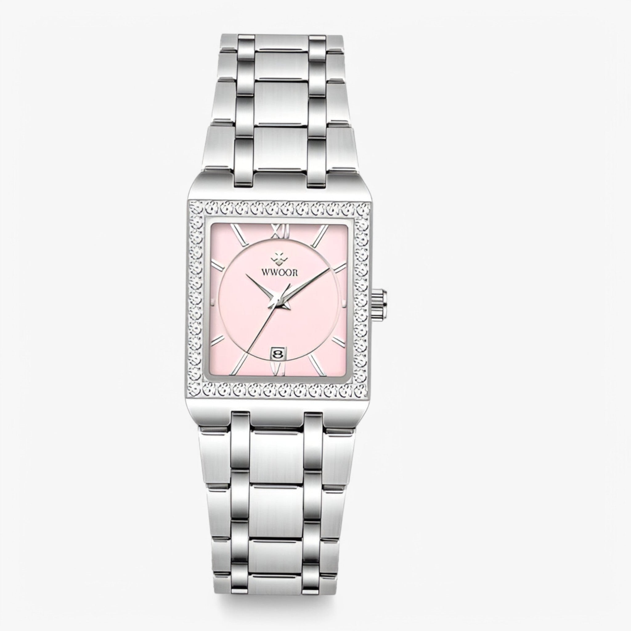 Celeste | Orologio da Donna con Diamanti Quadrati - rosa argento - watch for women women watch - Concept Palermo
