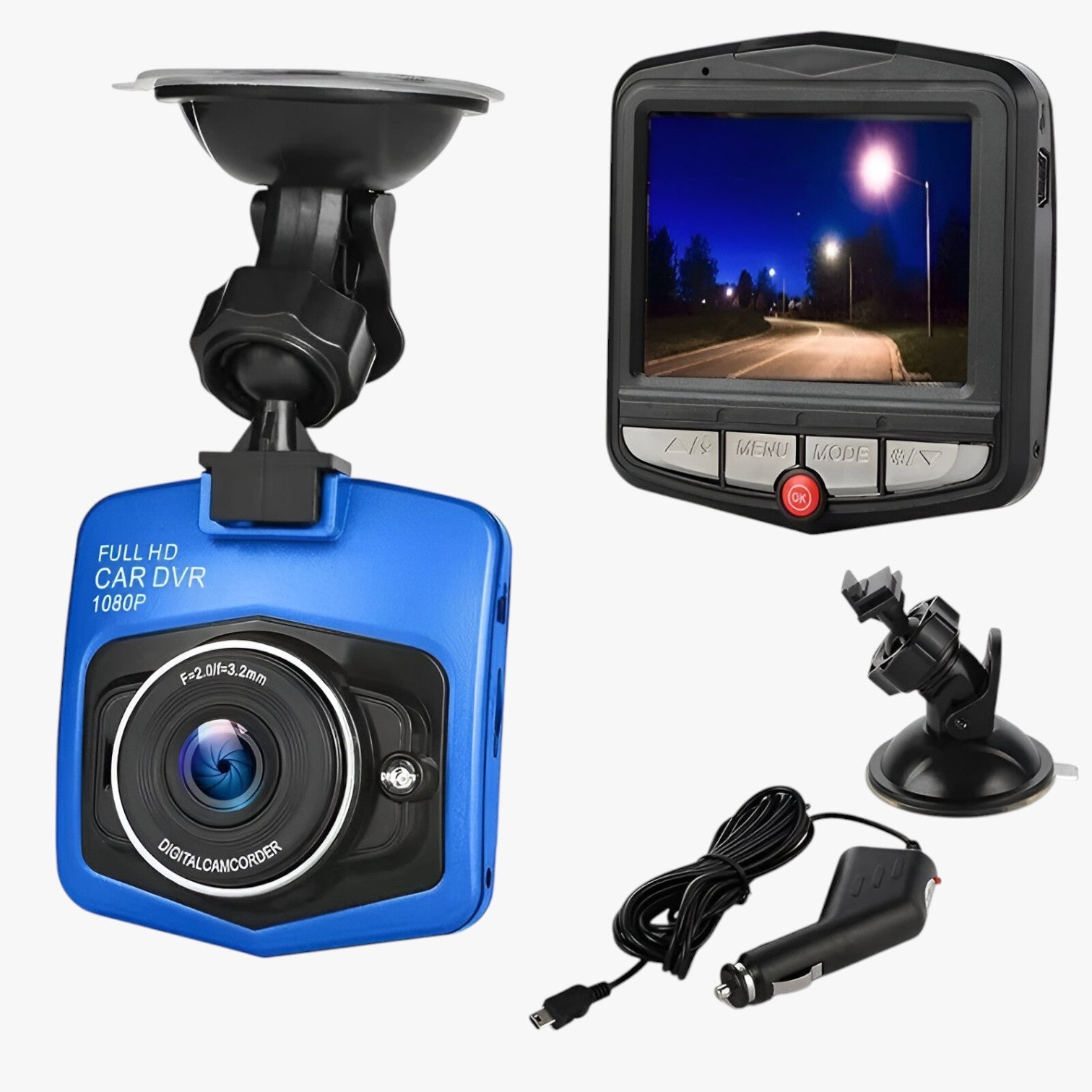Axel | Dashcam 1080P HD con visione notturna e registrazione in loop - blu - camera car accessory gadget - Concept Palermo