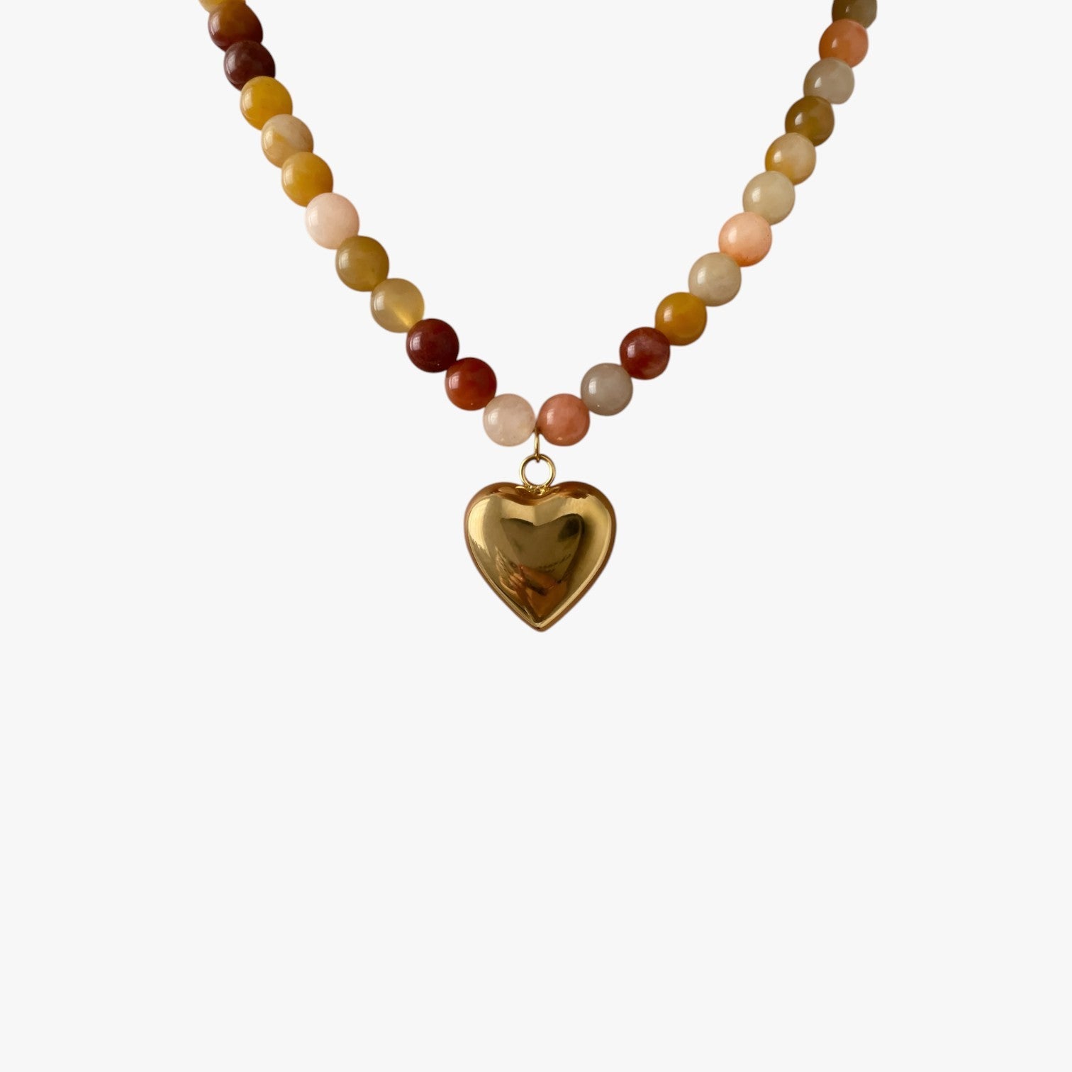 Peri | Collana di perline impermeabile colorata con cuore dorato - - elegant womens necklaces NECKLACES Necklaces for Women - Concept Palermo