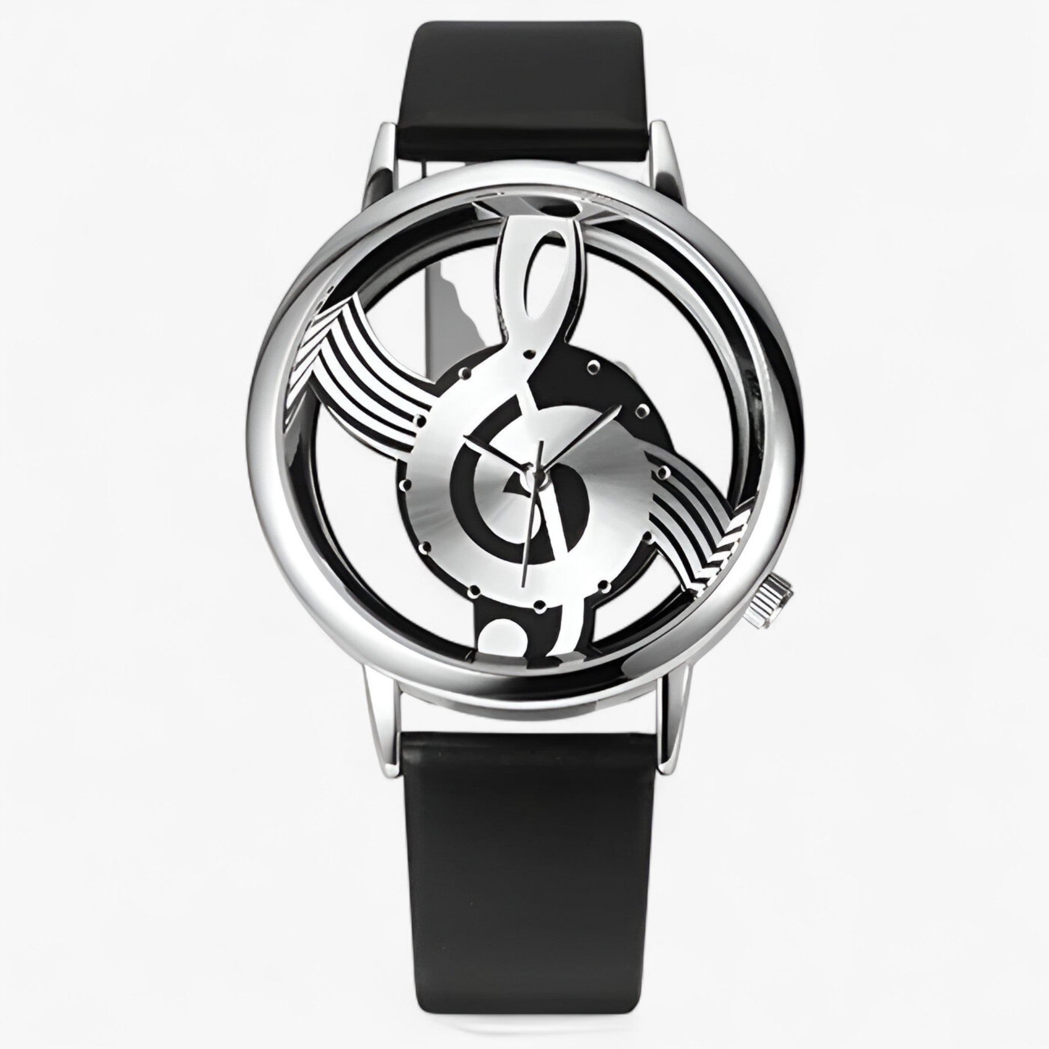 Larissa | Orologio musicale alla moda con cinturino in pelle - Nera - female watch watch for women - Concept Palermo