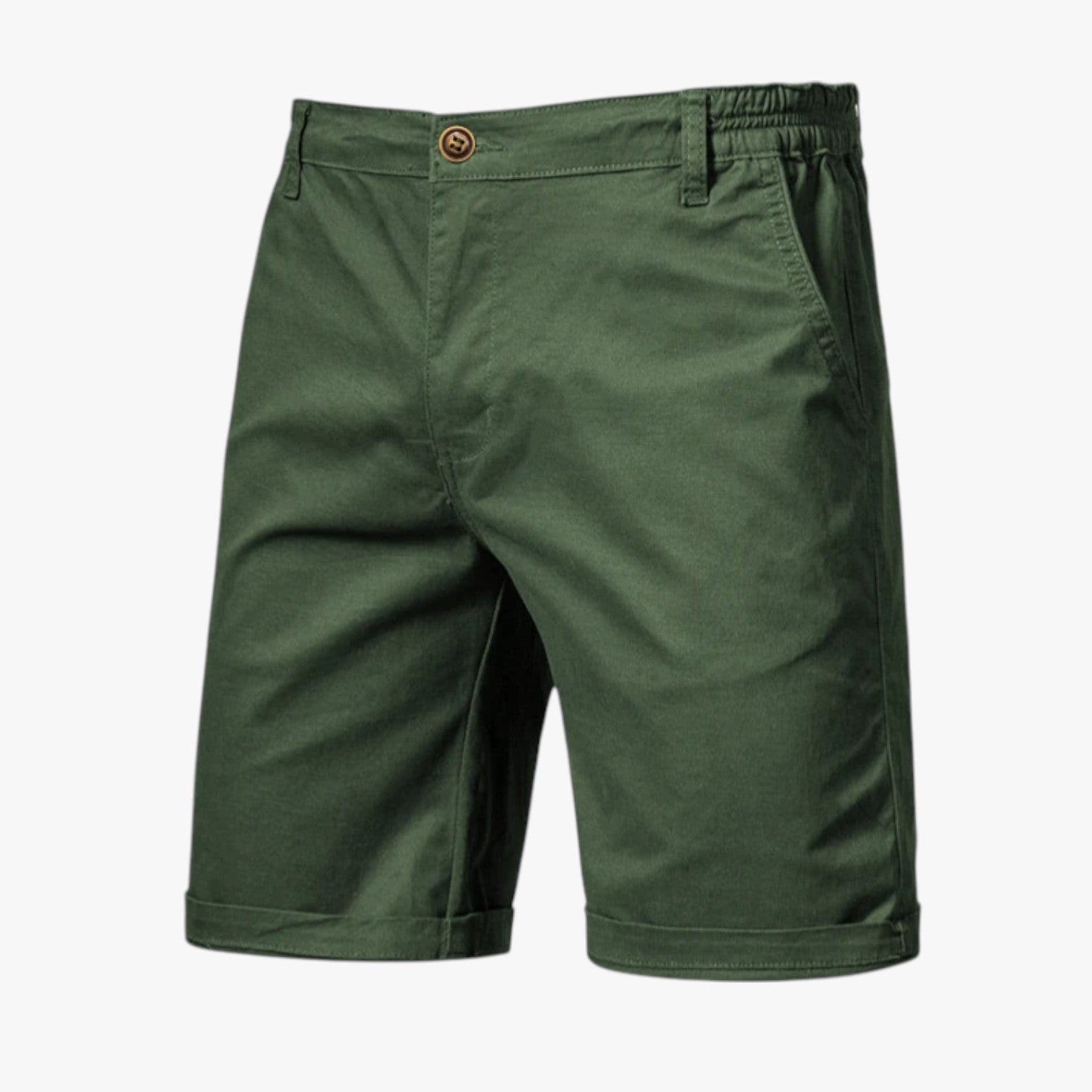 Grant | Pantaloncini da uomo in cotone elasticizzato: comfort premium per il relax - VerdeMilitare - Herren Shorts komfortable Shorts shorts for men Summer shorts - Concept Palermo