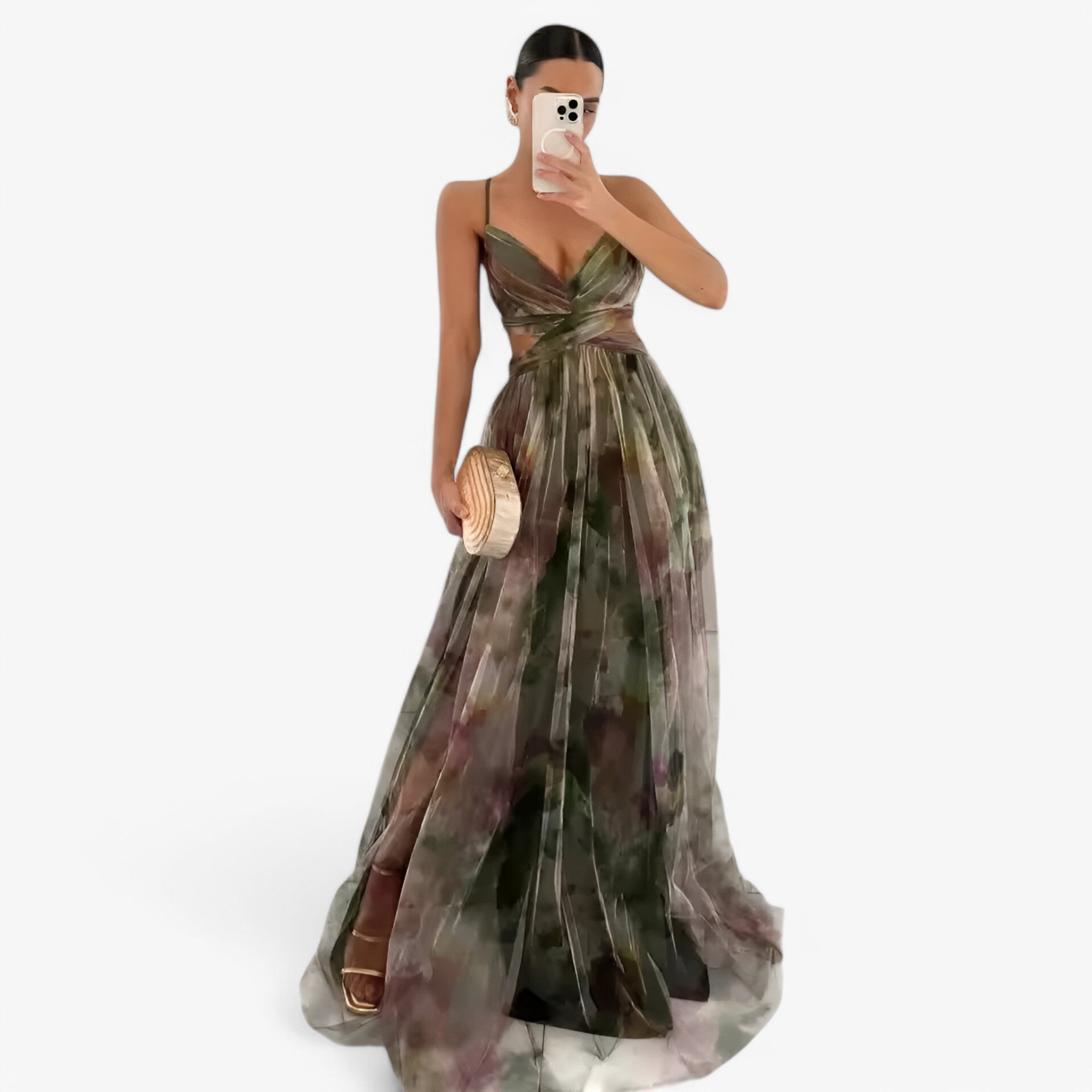Giulia | Abito Tubino con Balza - Verde militare - - Concept Palermo